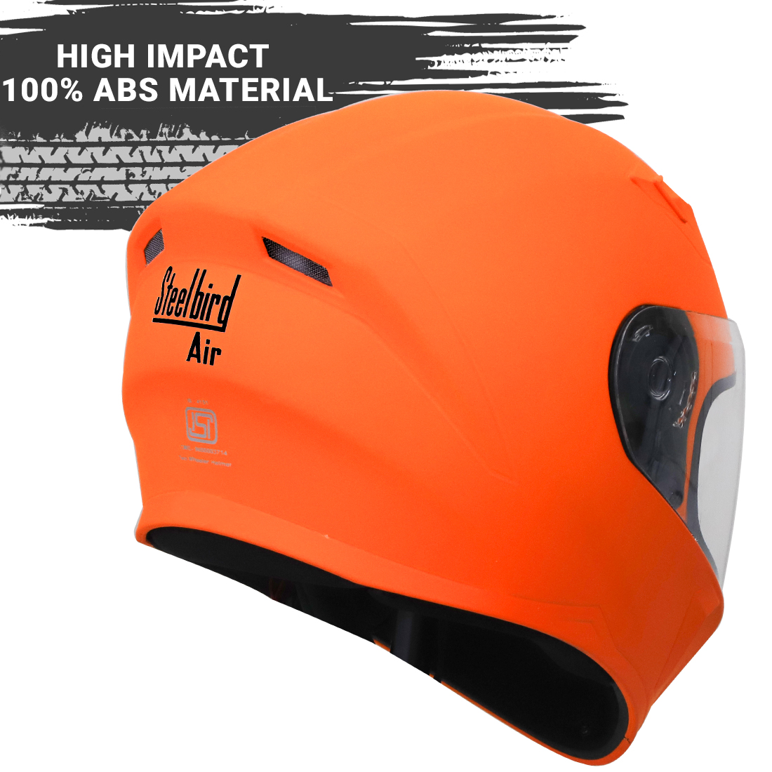 Steelbird SBA-21 GT Full Face ISI Certified Helmet With Inner Chrome Silver Sun Shield And Outer Clear Visor (Glossy Fluo Orange)