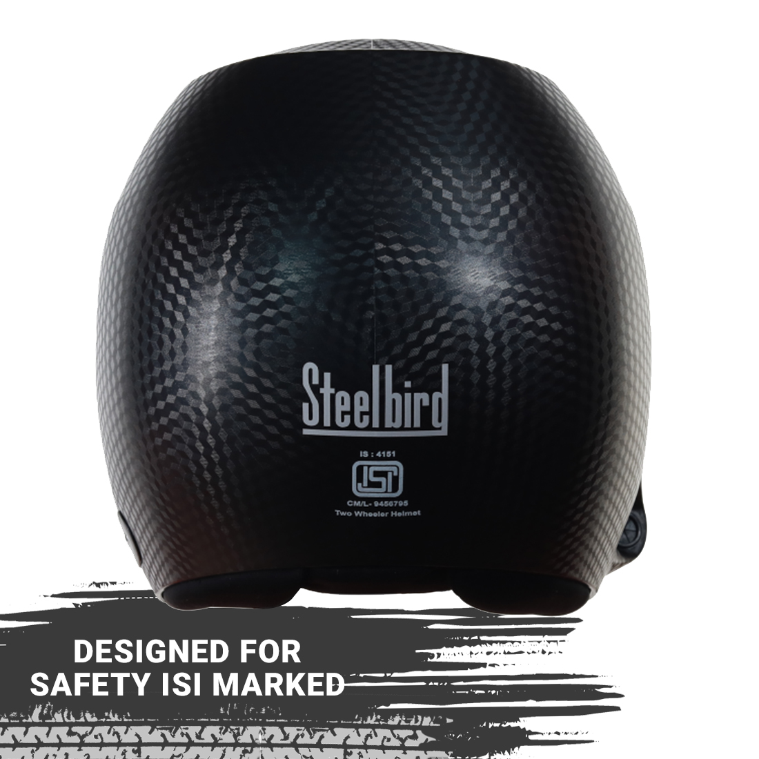 Steelbird 7Wings Rally Classic Open Face Helmet, ISI Certified Off Road Helmet ( Classic Black With Clear Visor )