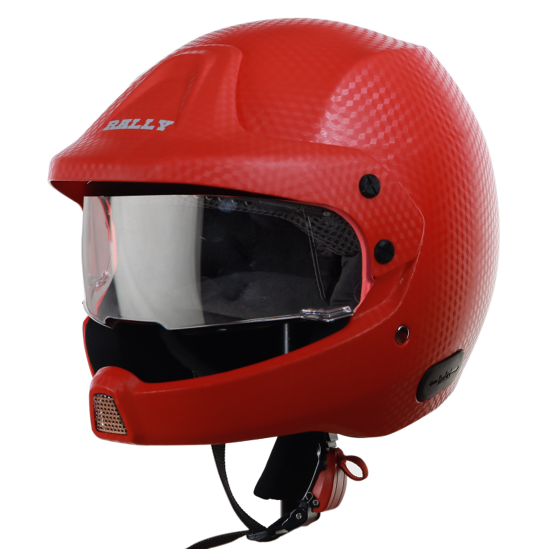 Steelbird 7Wings Rally Classic Open Face Helmet, ISI Certified Off Road Helmet (Classic Red With Clear Visor )