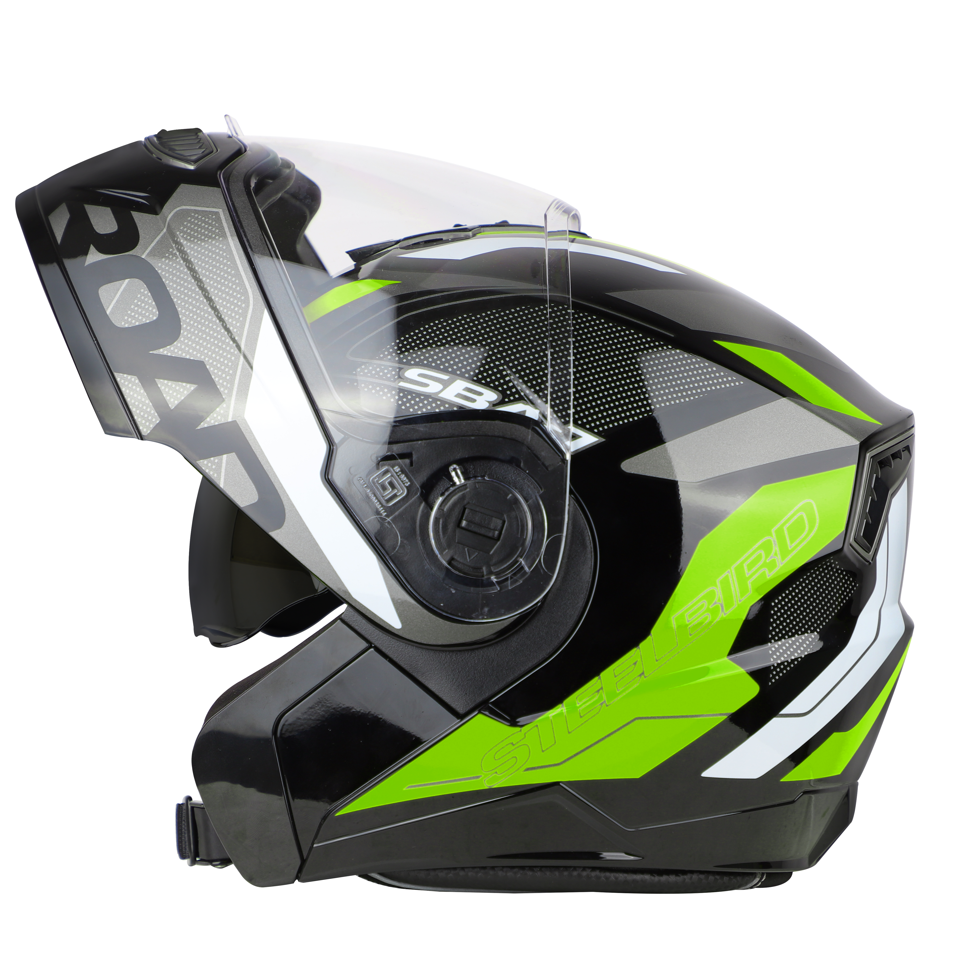 SBA-7 ROAD GLOSSY BLACK WITH NEON (WITH INNER SUNSHIELD)