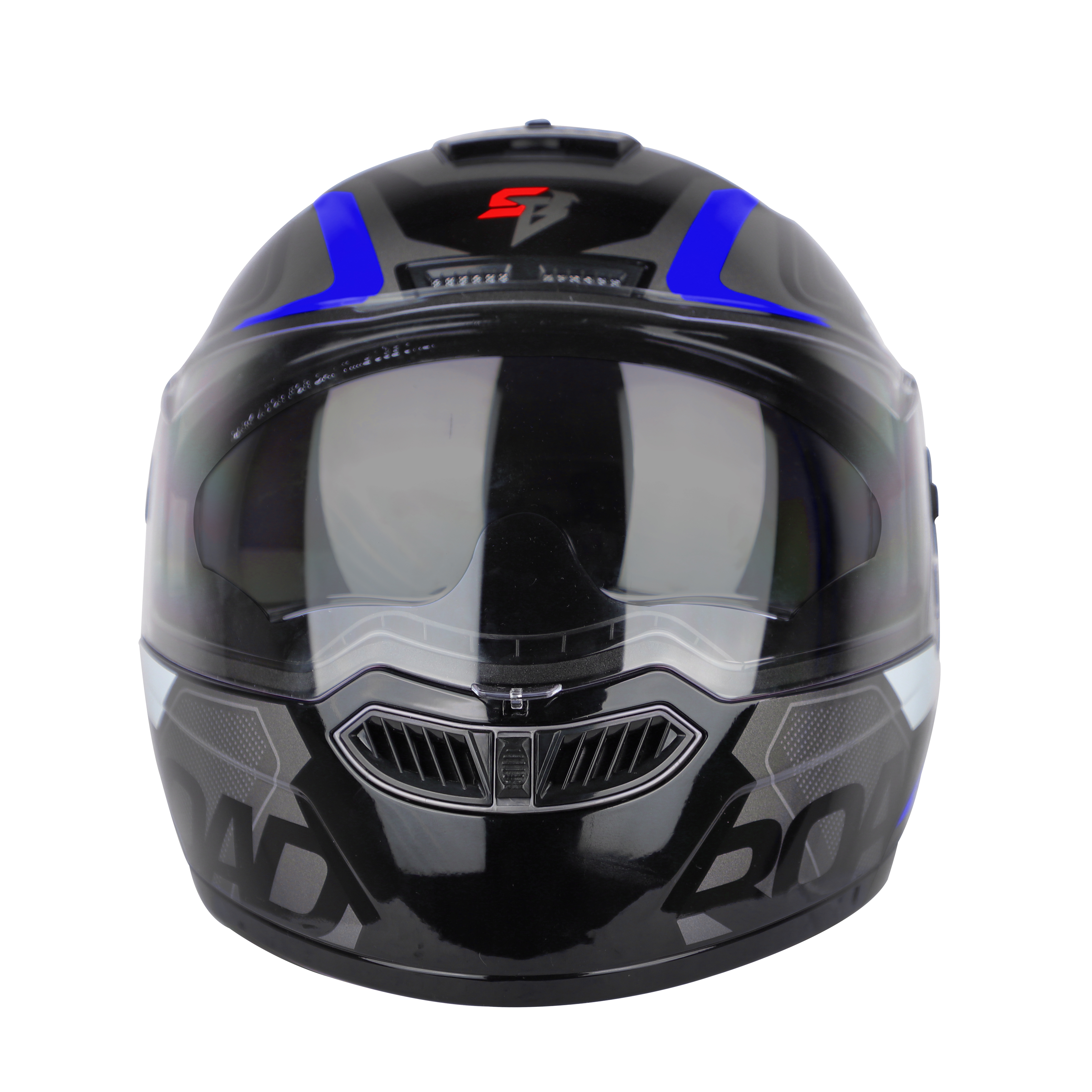 SBA-7 ROAD GLOSSY  BLACK WITH BLUE (WITH INNER SUNSHIELD)