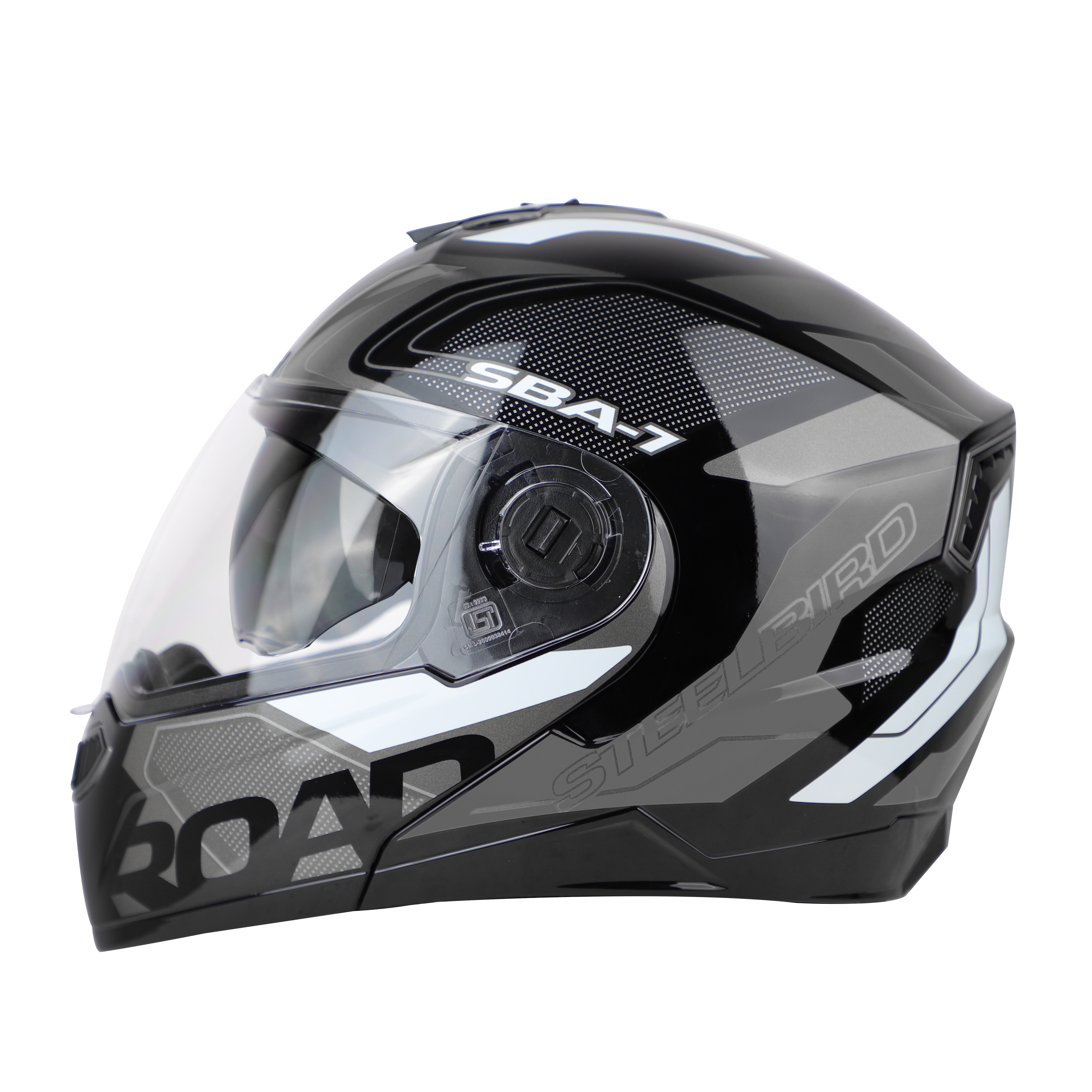 SBA-7 ROAD GLOSSY BLACK WITH GREY (WITH INNER SUNSHIELD)
