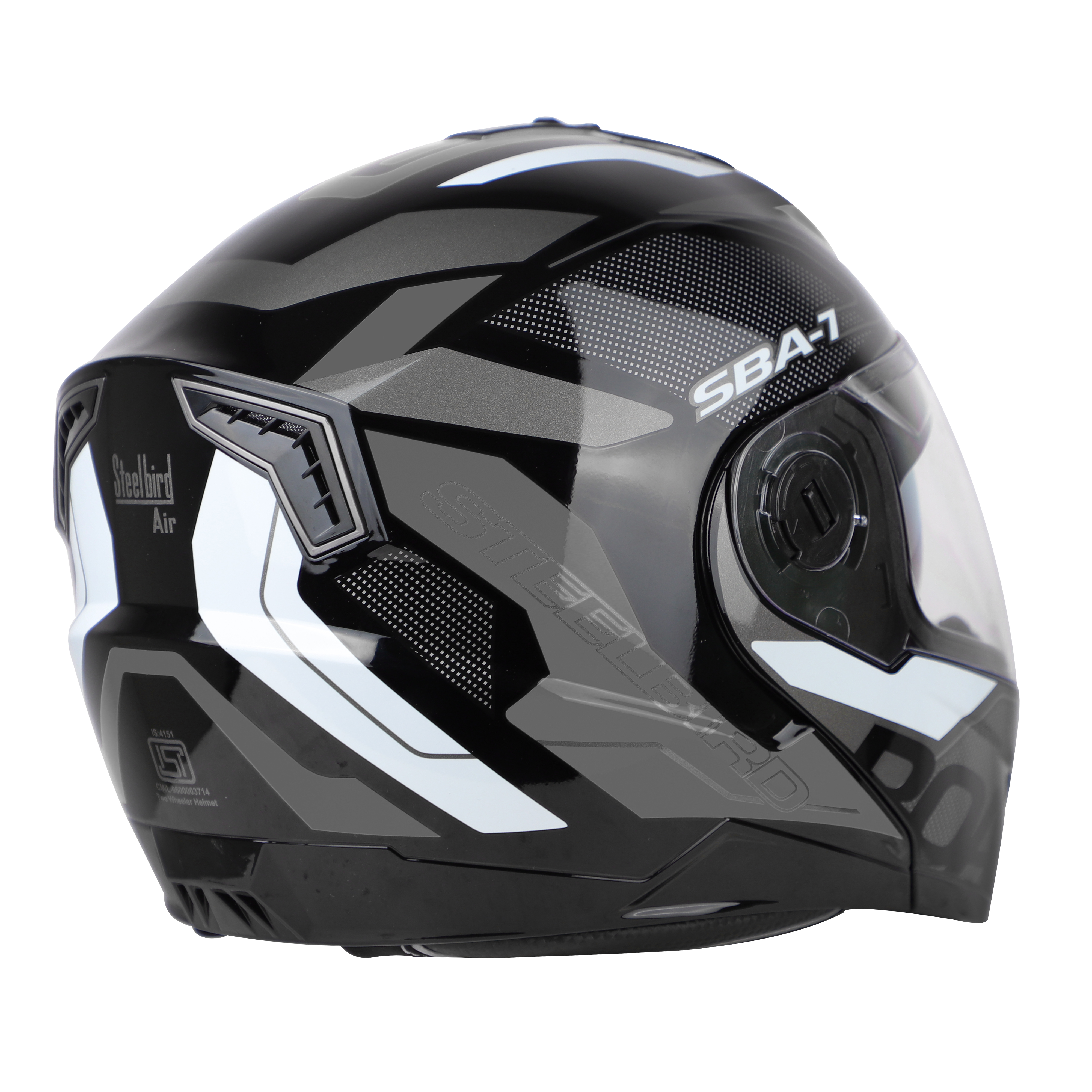 SBA-7 ROAD GLOSSY BLACK WITH GREY (WITH INNER SUNSHIELD)