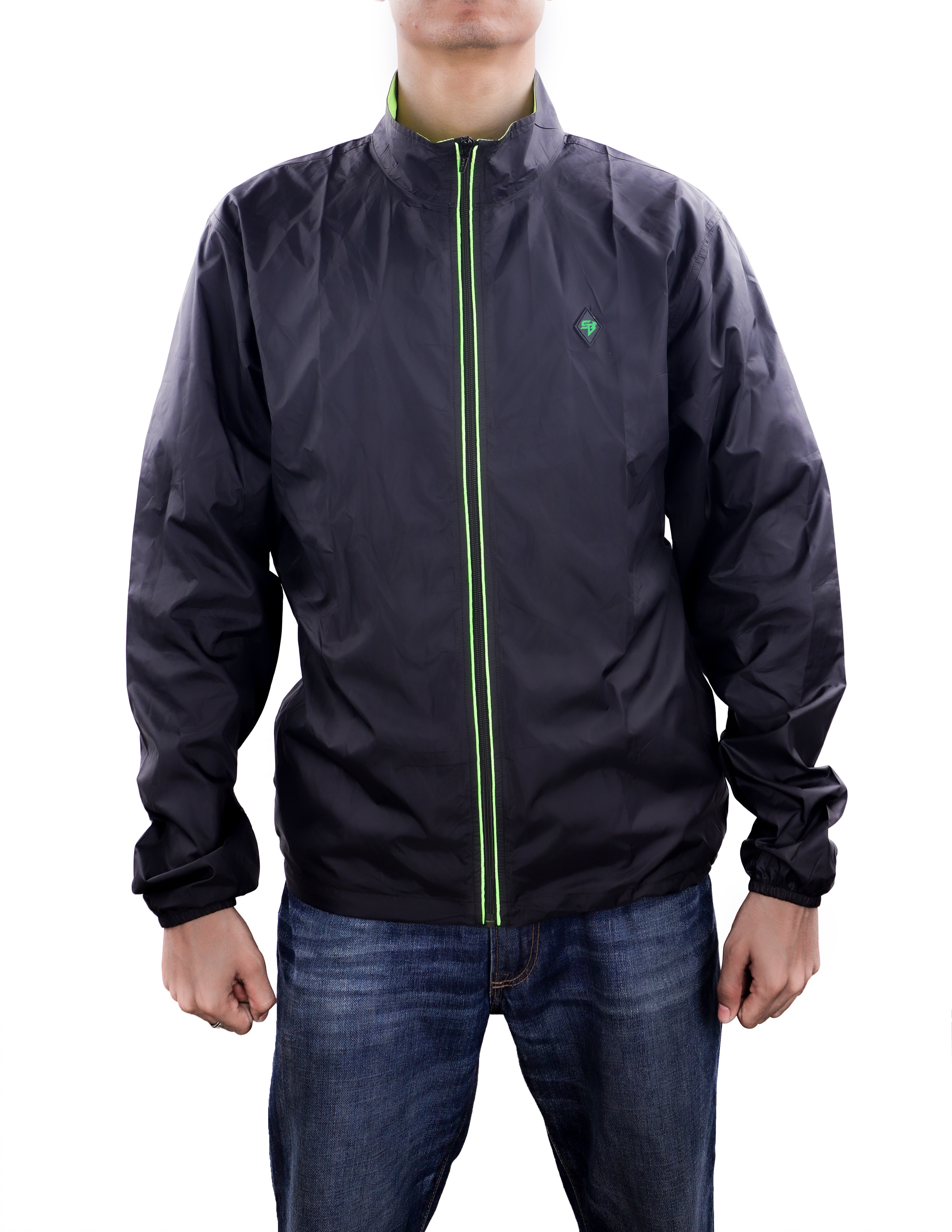 STEELBIRD WINDCHEATER BLACK/NEON GREEN