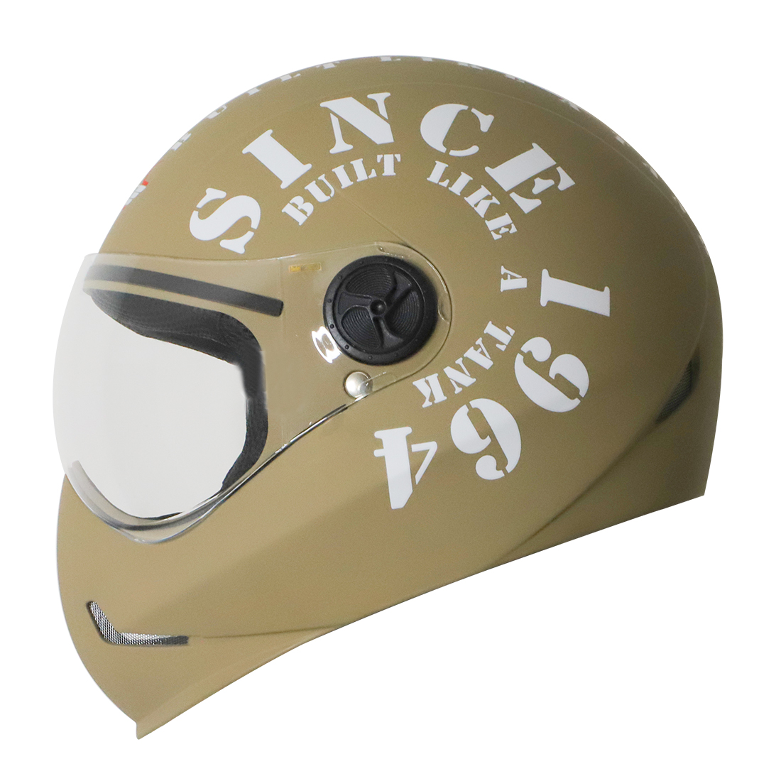 Steelbird SB-50 Adonis Tank Full Face Graphic Helmet Motorbike Helmet (Matt Desert Storm White With Clear Visor)