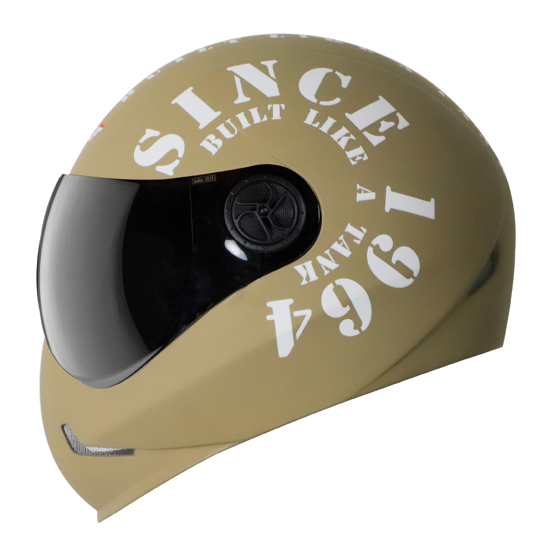 Steelbird SB-50 Adonis Tank Full Face Graphic Helmet Motorbike Helmet (Matt Desert Storm White With Smoke Visor)