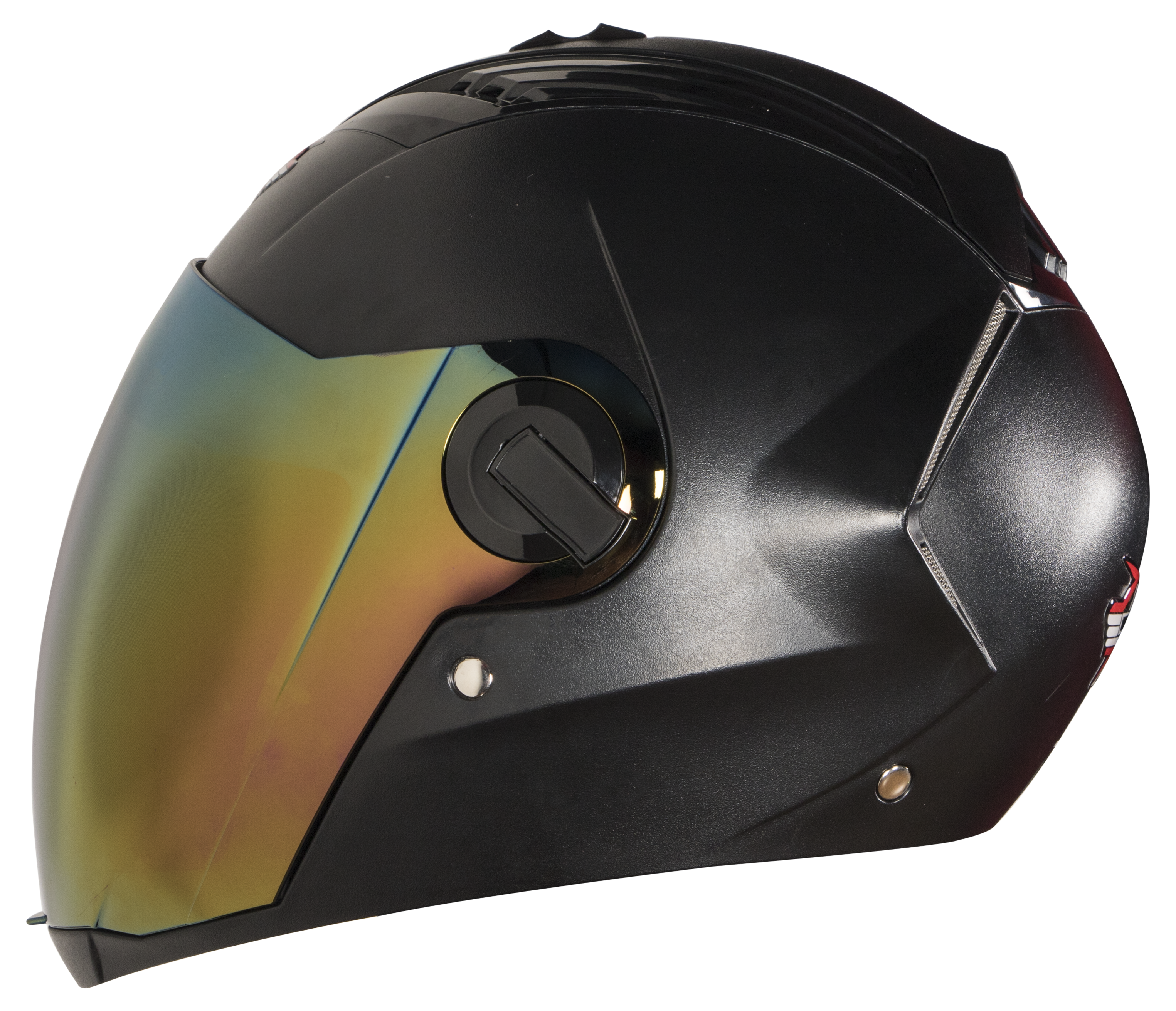 Steelbird SBA-2 Dashing 7Wings ISI Certified Full Face Helmet Helmet (Dashing Black with Chrome Gold Visor)