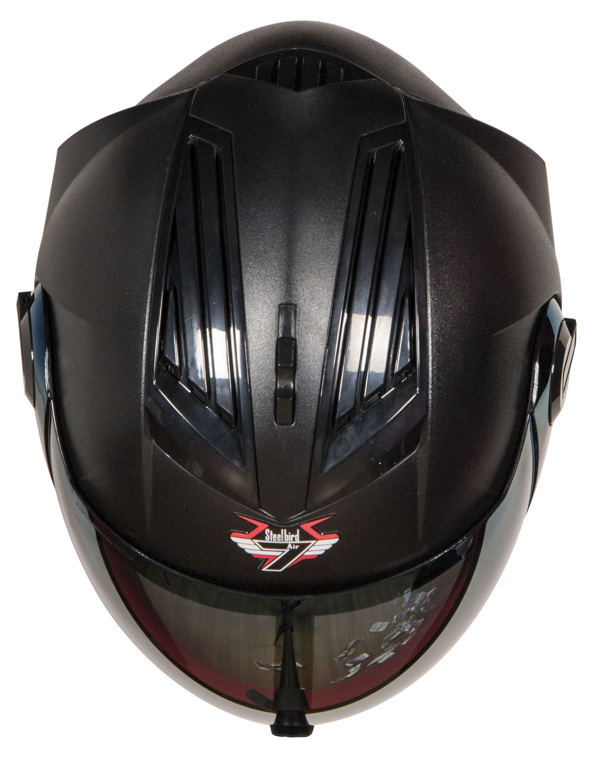 Steelbird SBA-2 Dashing 7Wings ISI Certified Full Face Helmet Helmet (Dashing Black With Chrome Gold Visor)
