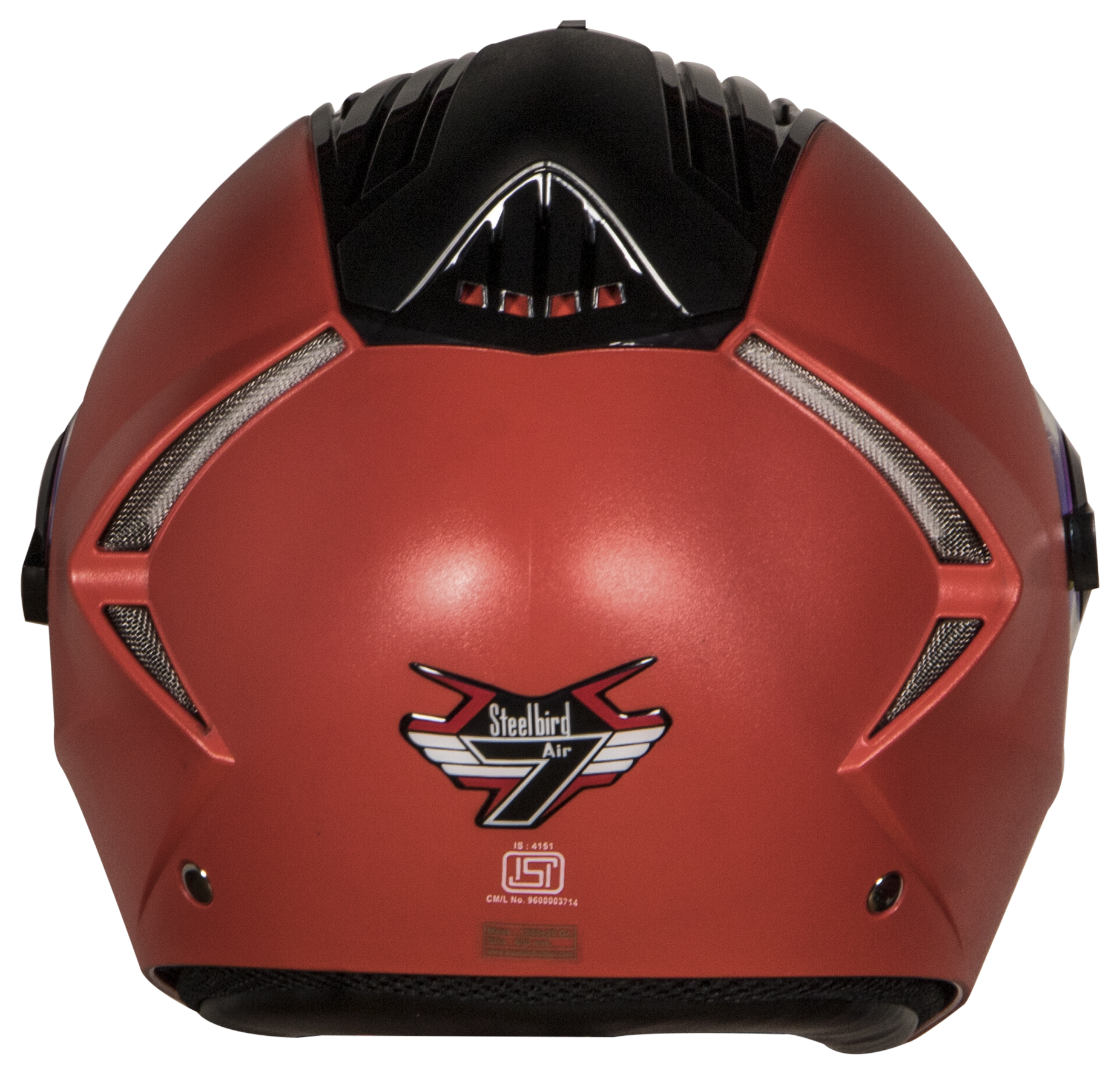 Steelbird SBA-2 Dashing 7Wings ISI Certified Full Face Helmet Helmet (Dashing Red With Chrome Blue Visor)