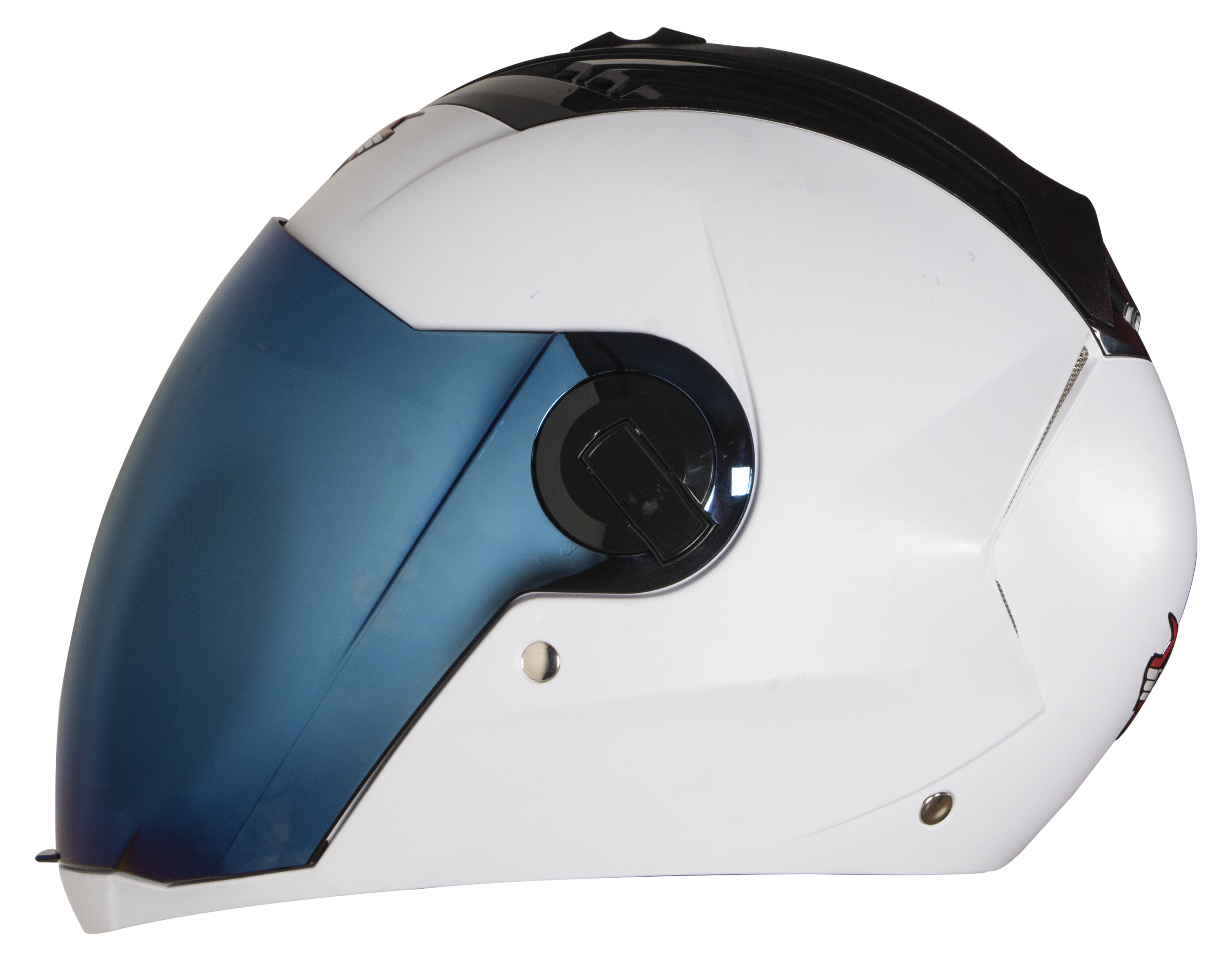 Steelbird SBA-2 Dashing 7Wings ISI Certified Full Face Helmet Helmet (Dashing White with Chrome Blue Visor)