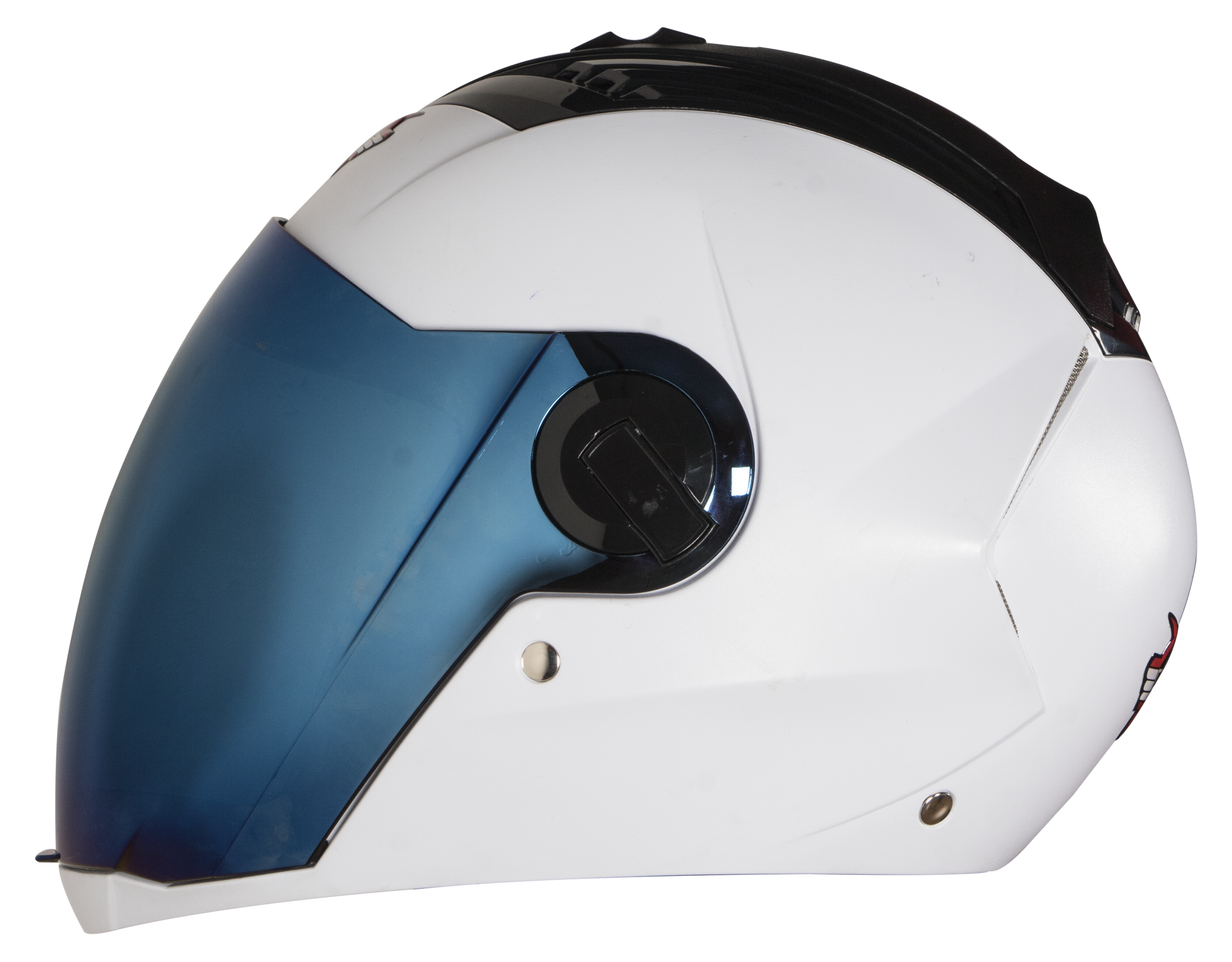 Steelbird SBA-2 Dashing 7Wings ISI Certified Full Face Helmet Helmet (Dashing White With Chrome Blue Visor)