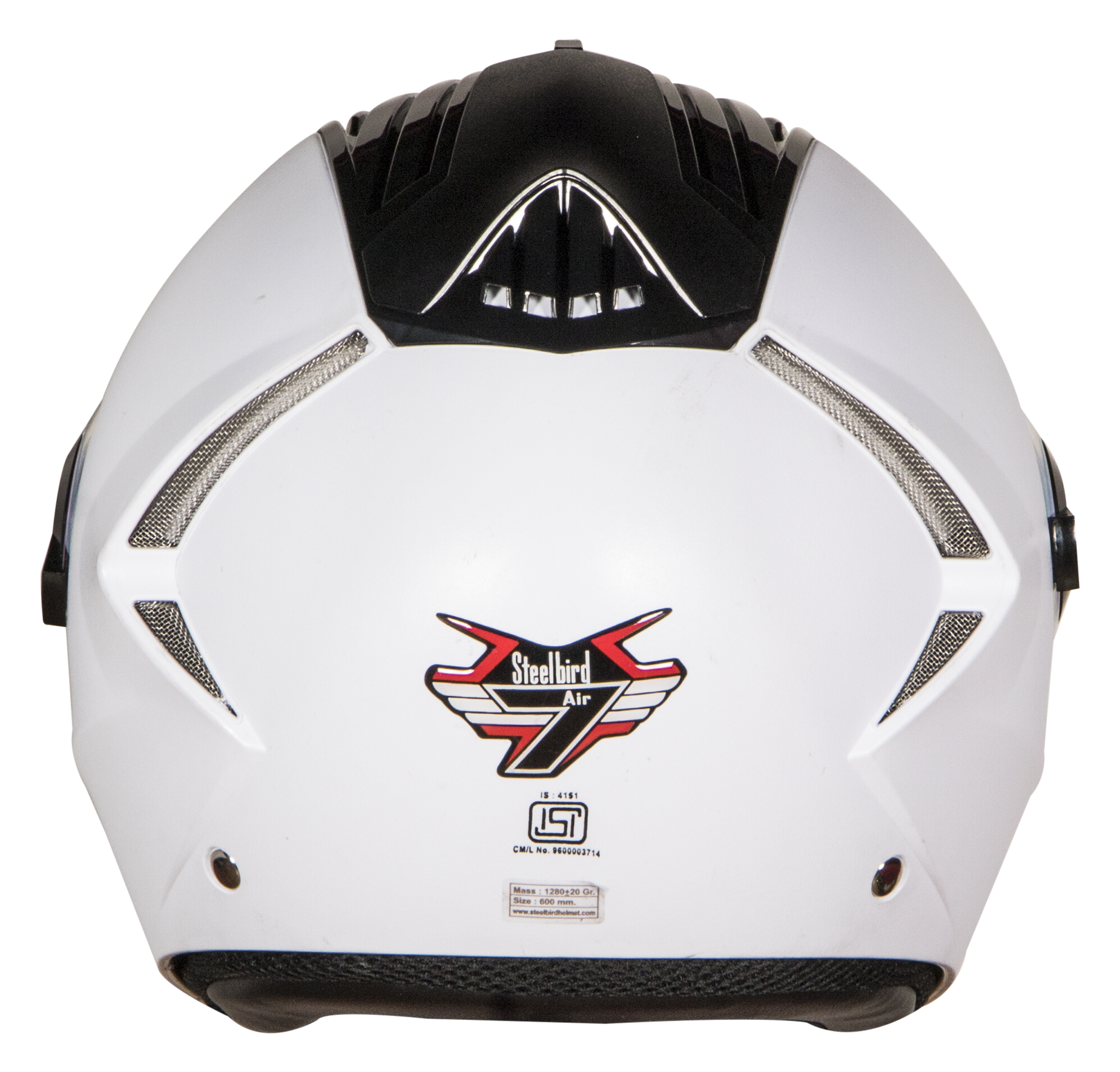 Steelbird SBA-2 Dashing 7Wings ISI Certified Full Face Helmet Helmet (Dashing White With Chrome Blue Visor)