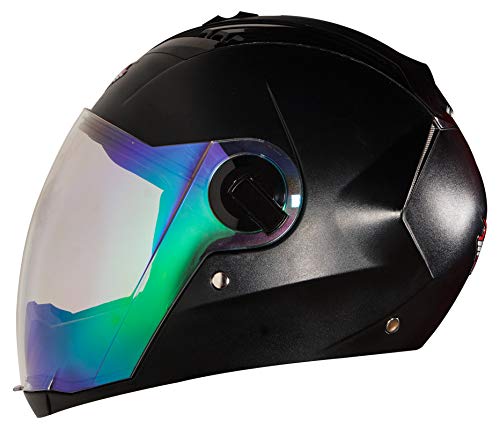 Steelbird SBA-2 Dashing 7Wings ISI Certified Full Face Helmet Helmet (Dashing Black With Night Vision Gold Visor)