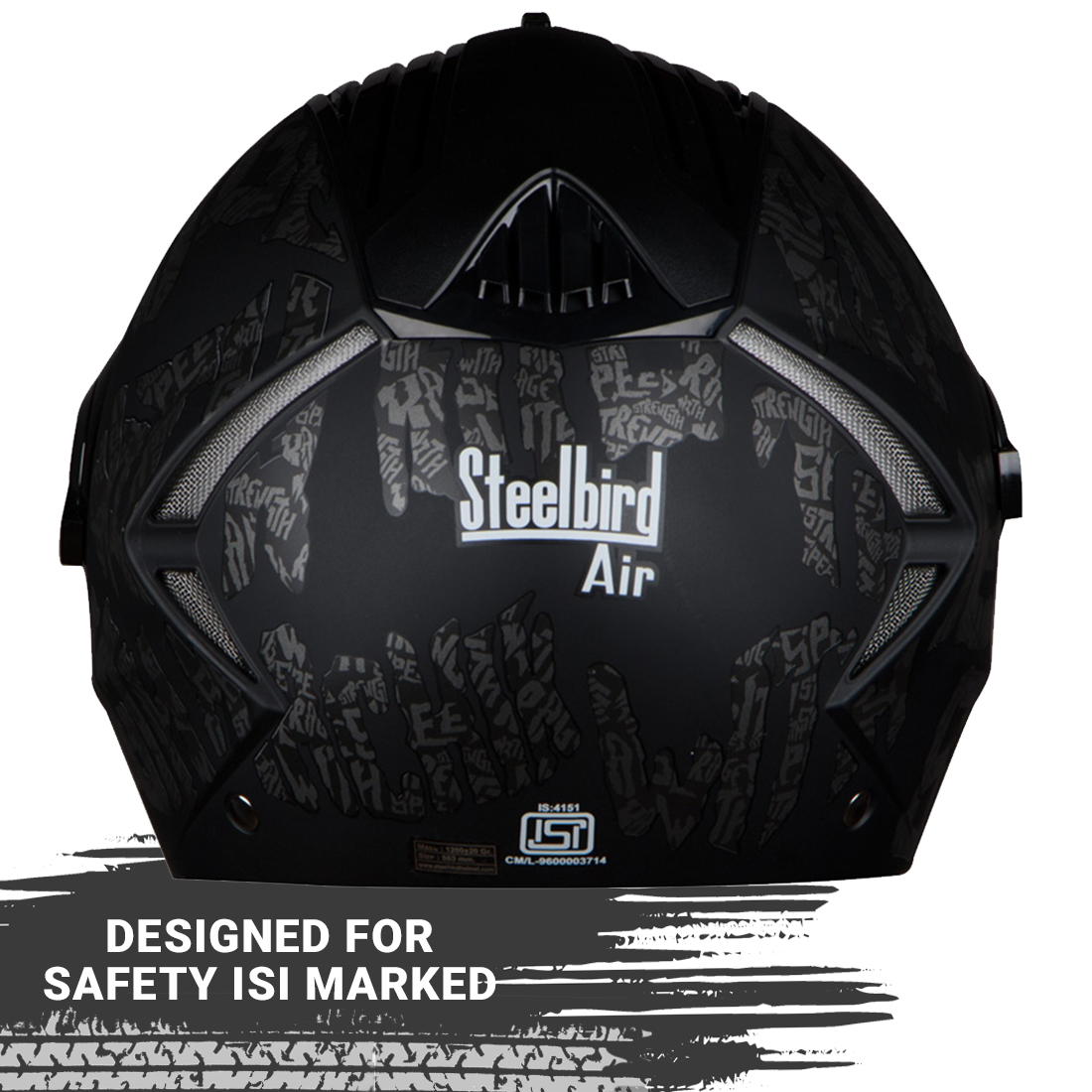 Steelbird SBA-2 Strength Stylish Bike Full Face Helmet (Matt Black Grey With Chrome Silver Visor)