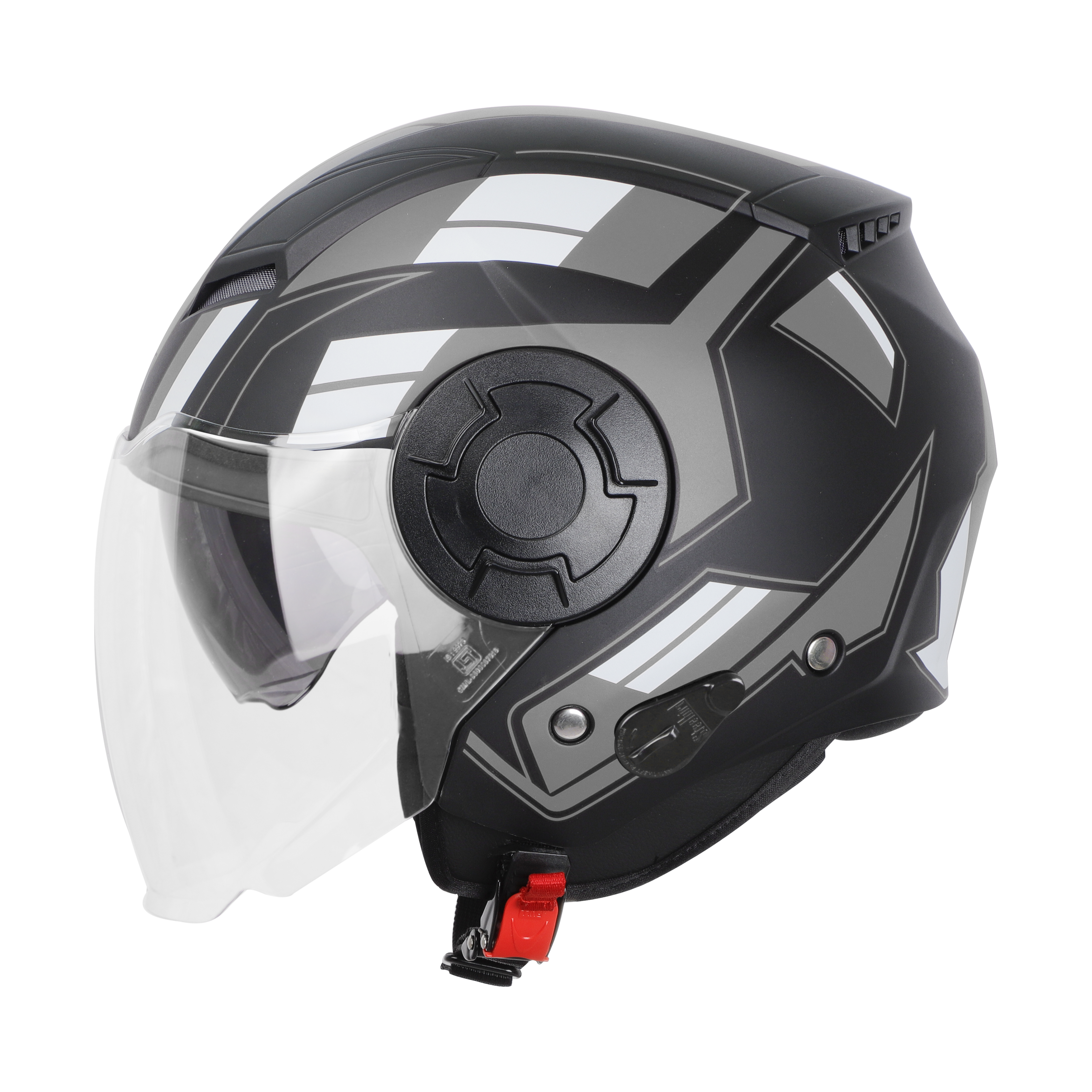 SBH-31 DRX PACE GLOSSY BLACK WITH GREY (WITH INNER SUN SHIELD)
