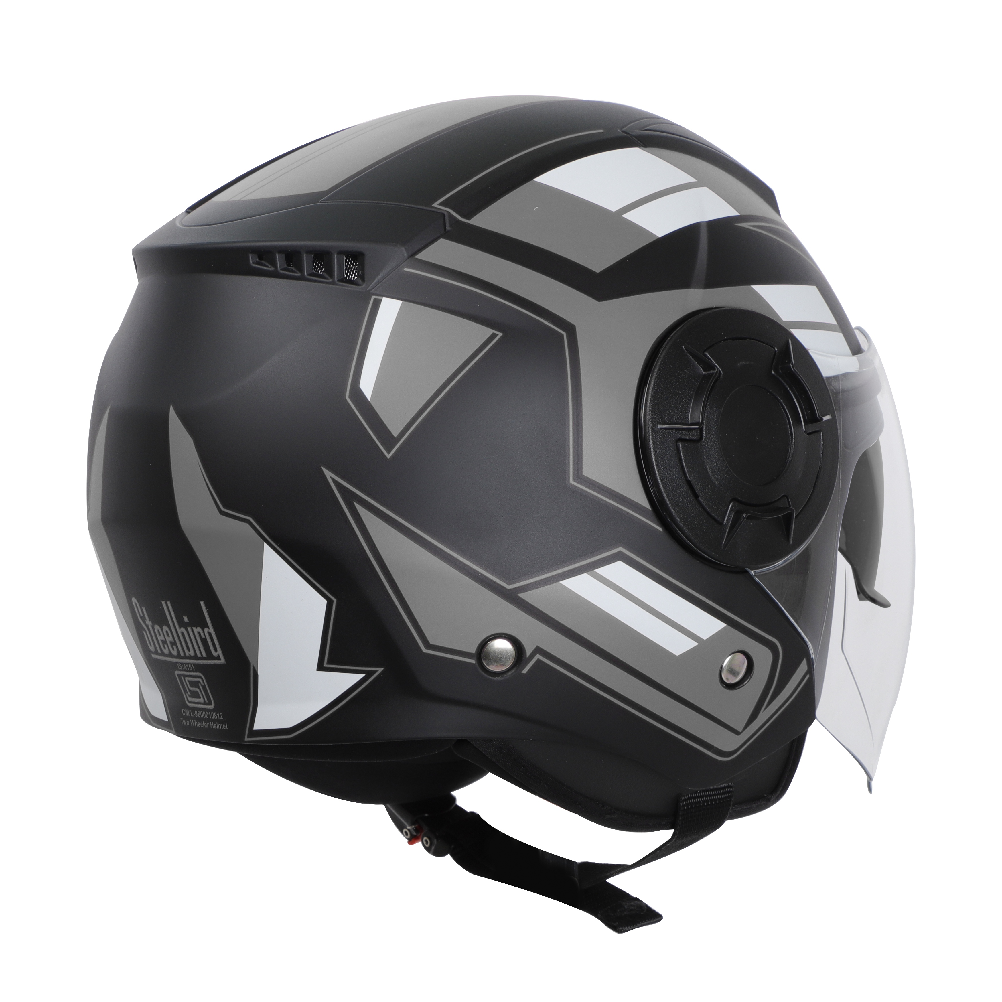 SBH-31 DRX PACE GLOSSY BLACK WITH GREY (WITH INNER SUN SHIELD)