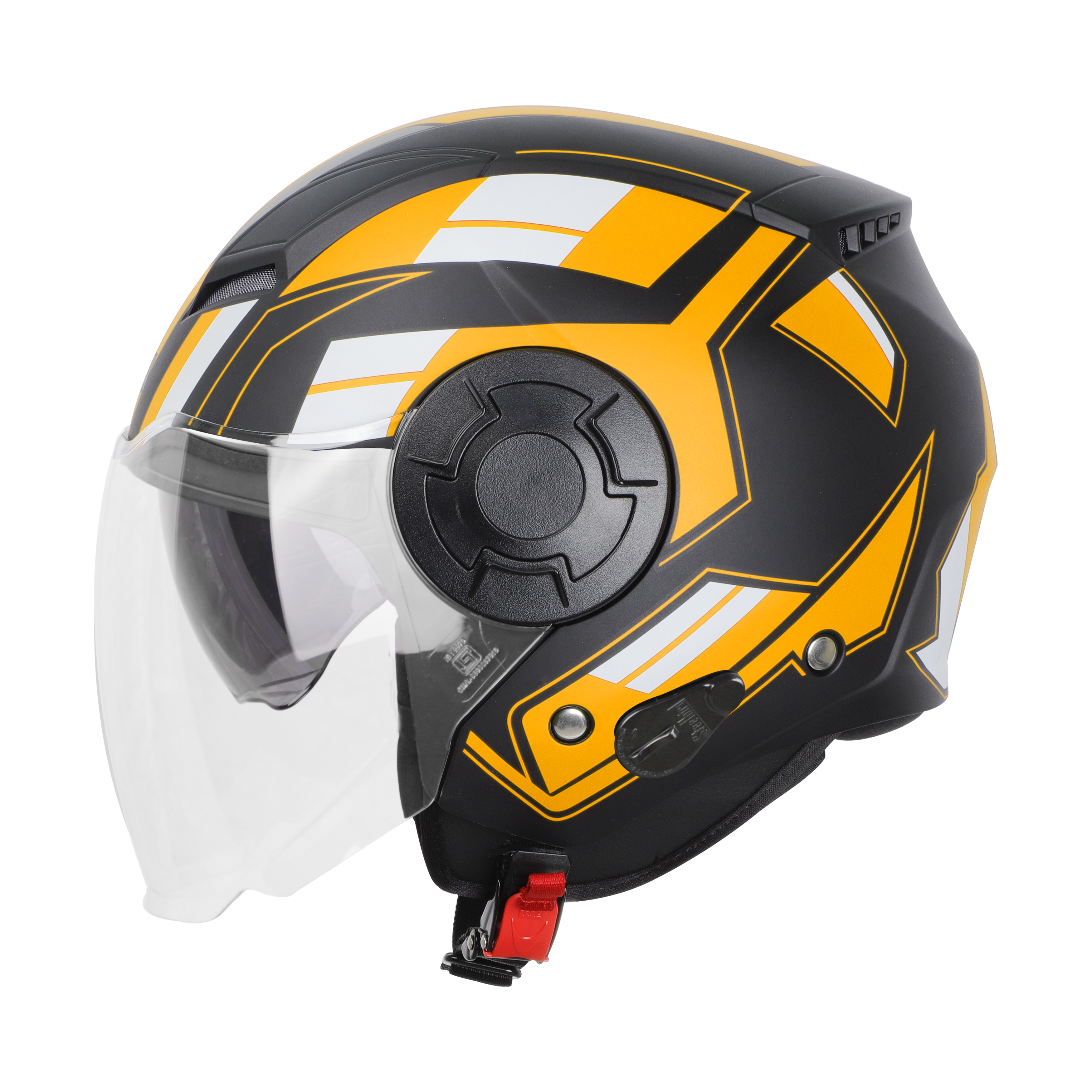 SBH-31 DRX PACE GLOSSY BLACK WITH ORANGE (WITH INNER SUN SHIELD)