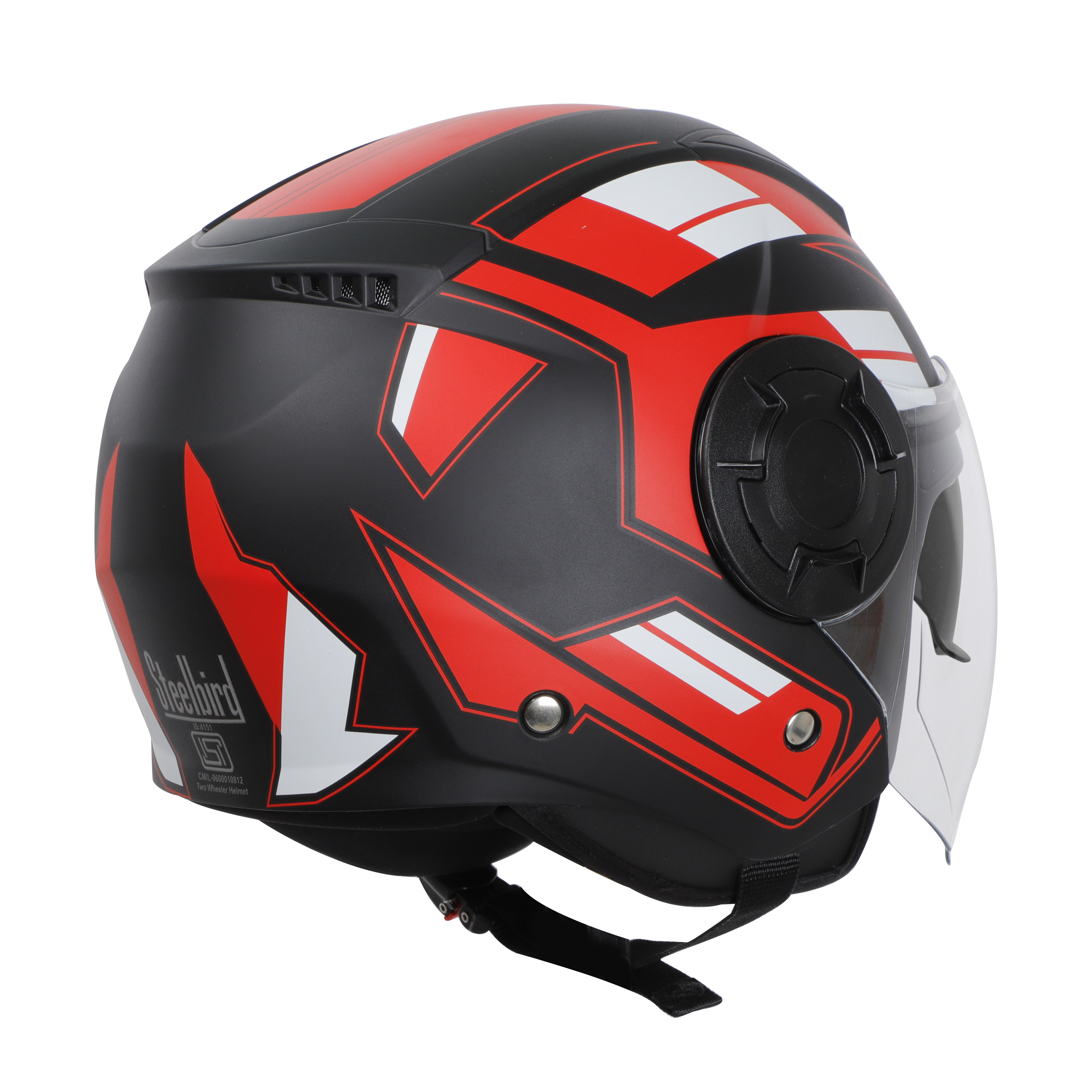 SBH-31 DRX PACE GLOSSY BLACK WITH RED (WITH INNER SUN SHIELD)