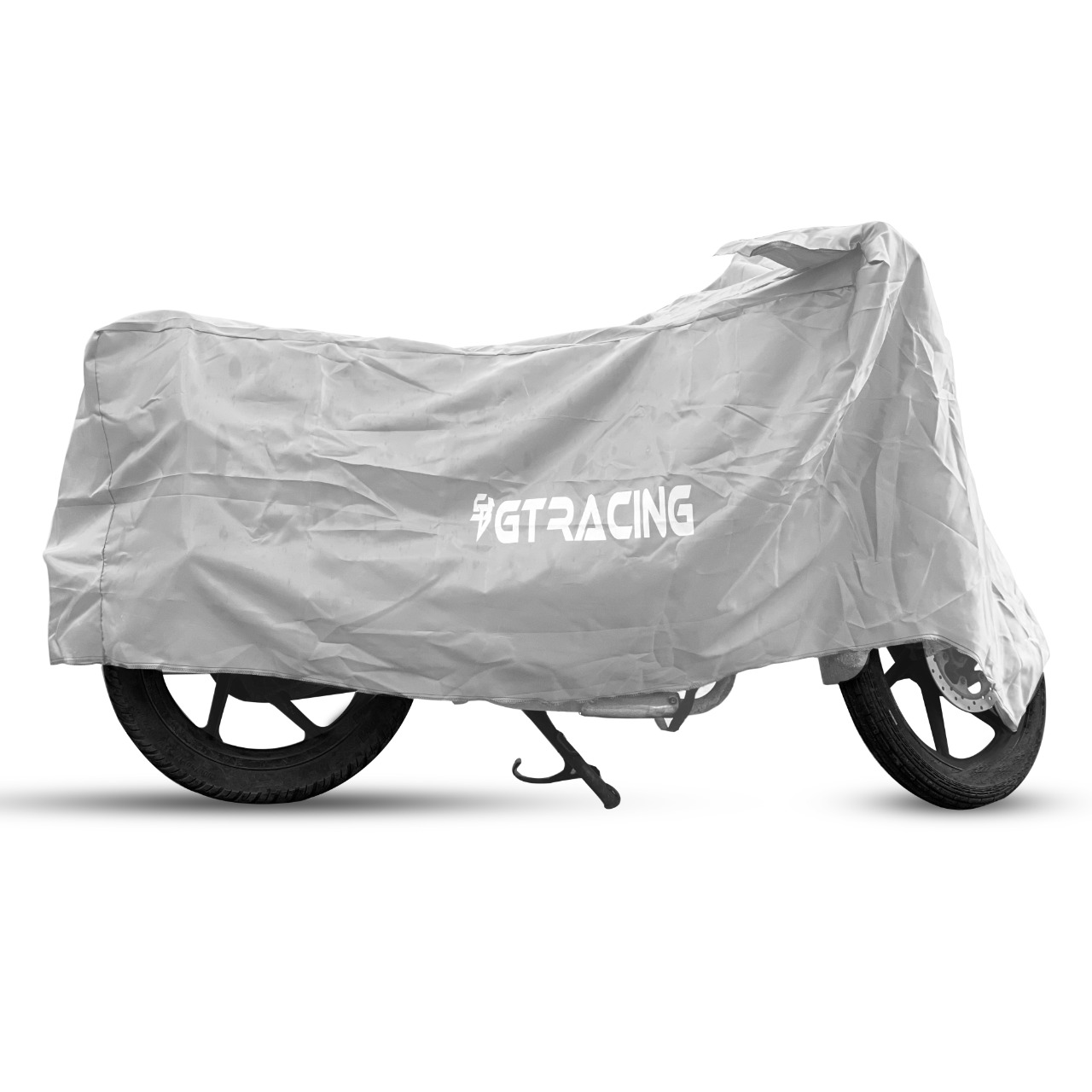 Steelbird Bike Cover GT Racing UV Protection Water-Resistant & Dustproof (Silver Matty), Bike Body Cover With Carry Bag (All Bikes Upto Pulsar 180cc Size)