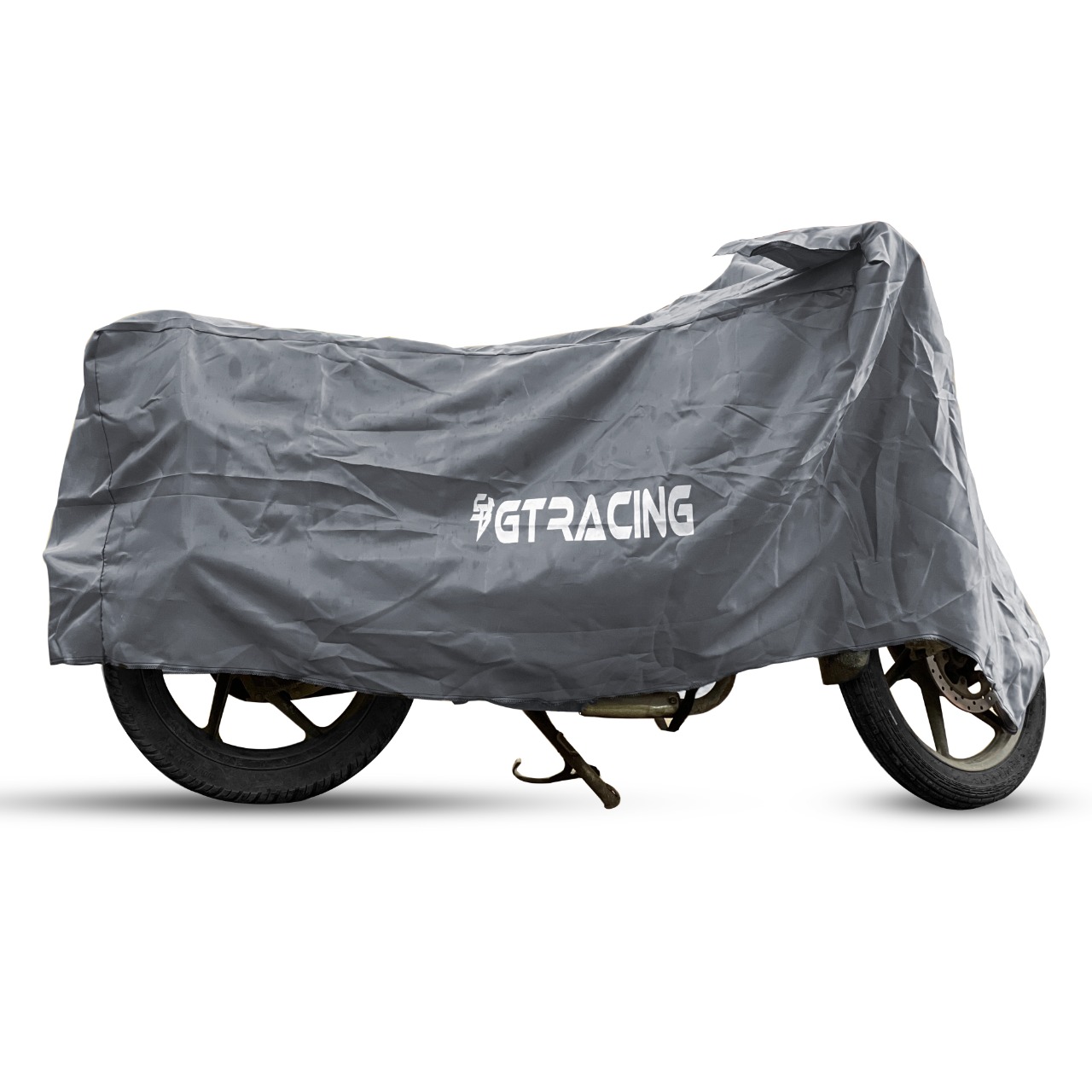 Steelbird Bike Cover GT Racing UV Protection Water-Resistant & Dustproof (2X2 Grey), Bike Body Cover with Carry Bag (All Bikes upto Pulsar 180cc Size)