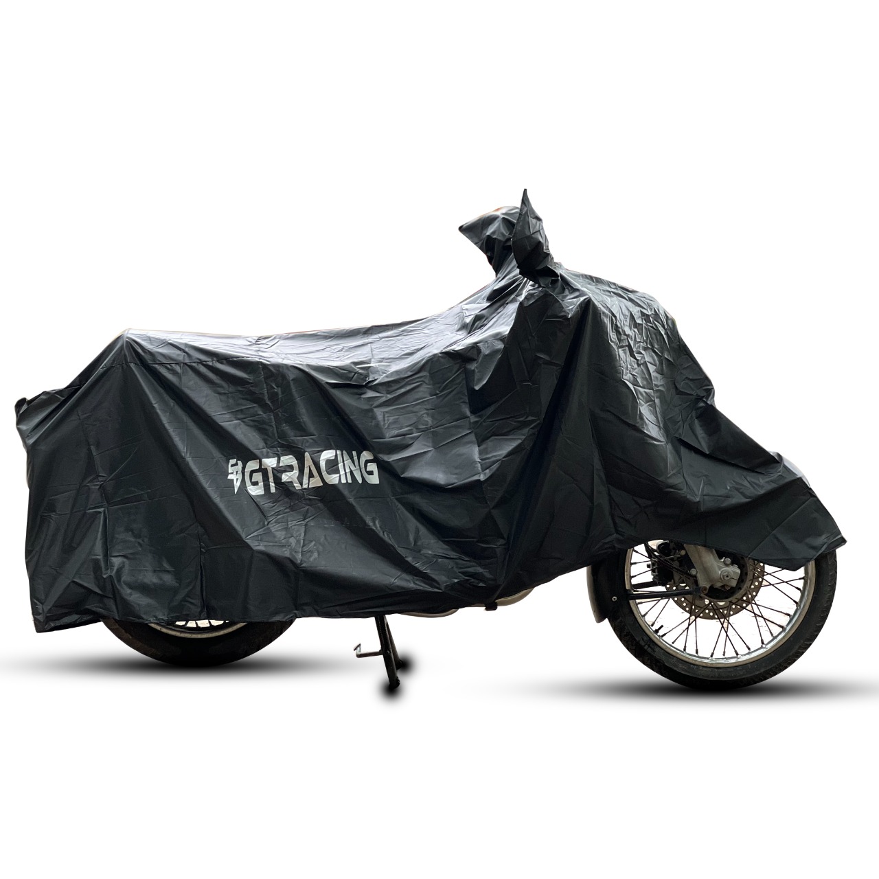 Steelbird 100% Waterproof Bike Cover GT Racing UV Protection Water-Resistant & Dustproof (Black PVC), Bike Body Cover with Carry Bag (All Scooter Activa Electric Scooty Size)