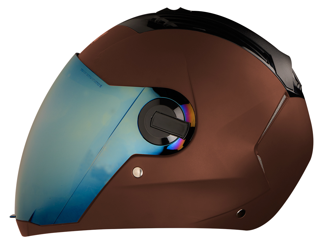 Steelbird SBA-2 7Wings ISI Certified Full Face Helmet (Matt Battle Green With Chrome Gold Visor)