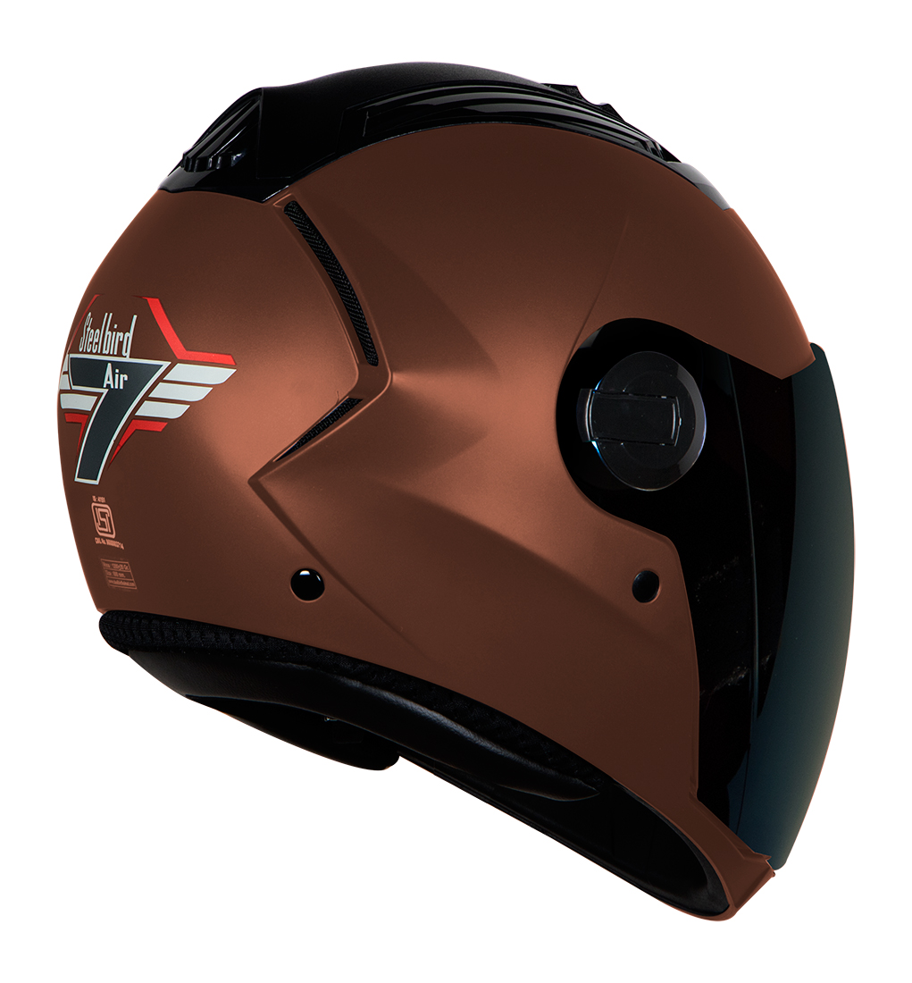 Steelbird SBA-2 7Wings ISI Certified Full Face Helmet (Matt Battle Green With Chrome Gold Visor)