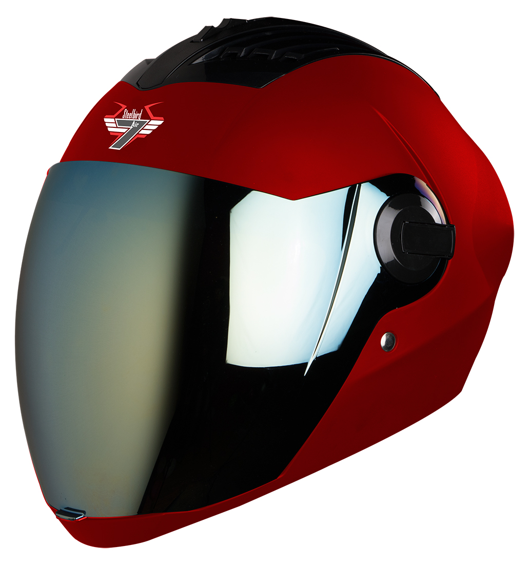 Steelbird SBA-2 7Wings ISI Certified Full Face Helmet (Matt Roso Dragon With Chrome Gold Visor)