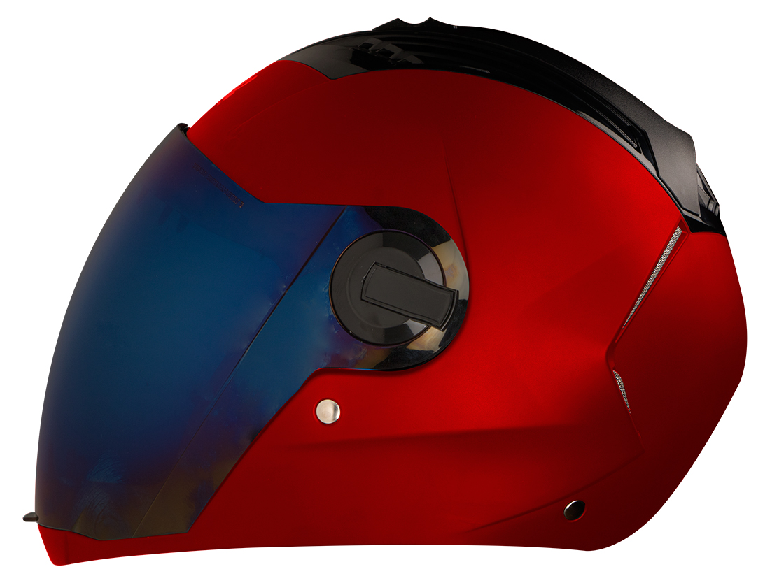 Steelbird SBA-2 7Wings ISI Certified Full Face Helmet (Matt Roso Dragon With Chrome Blue Visor)