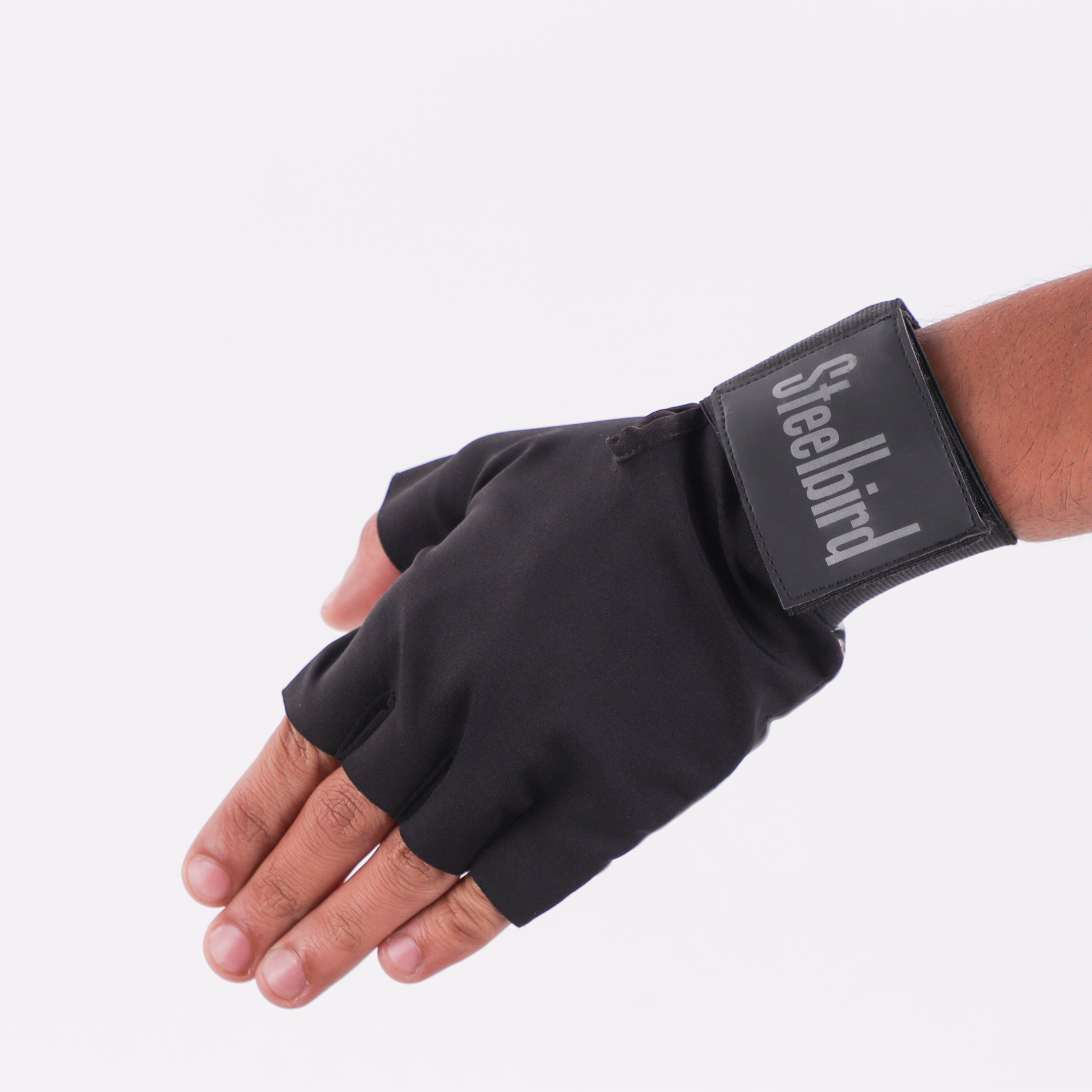 HALF FINGERS  LEATHERITE RIDING GLOVES