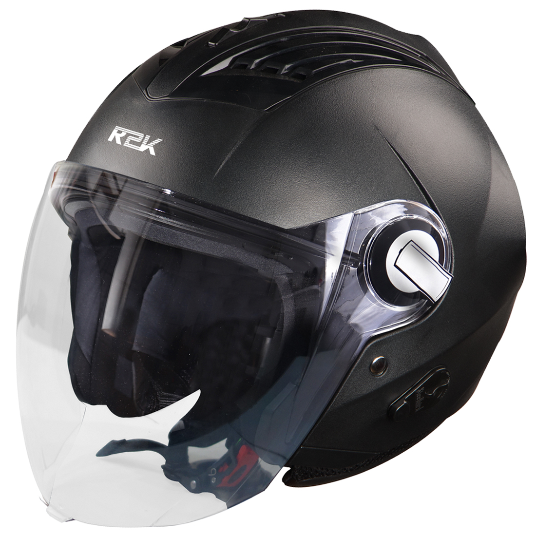 Steelbird SBA-3 R2K Classic Open Face Helmet (Black With Clear Visor)