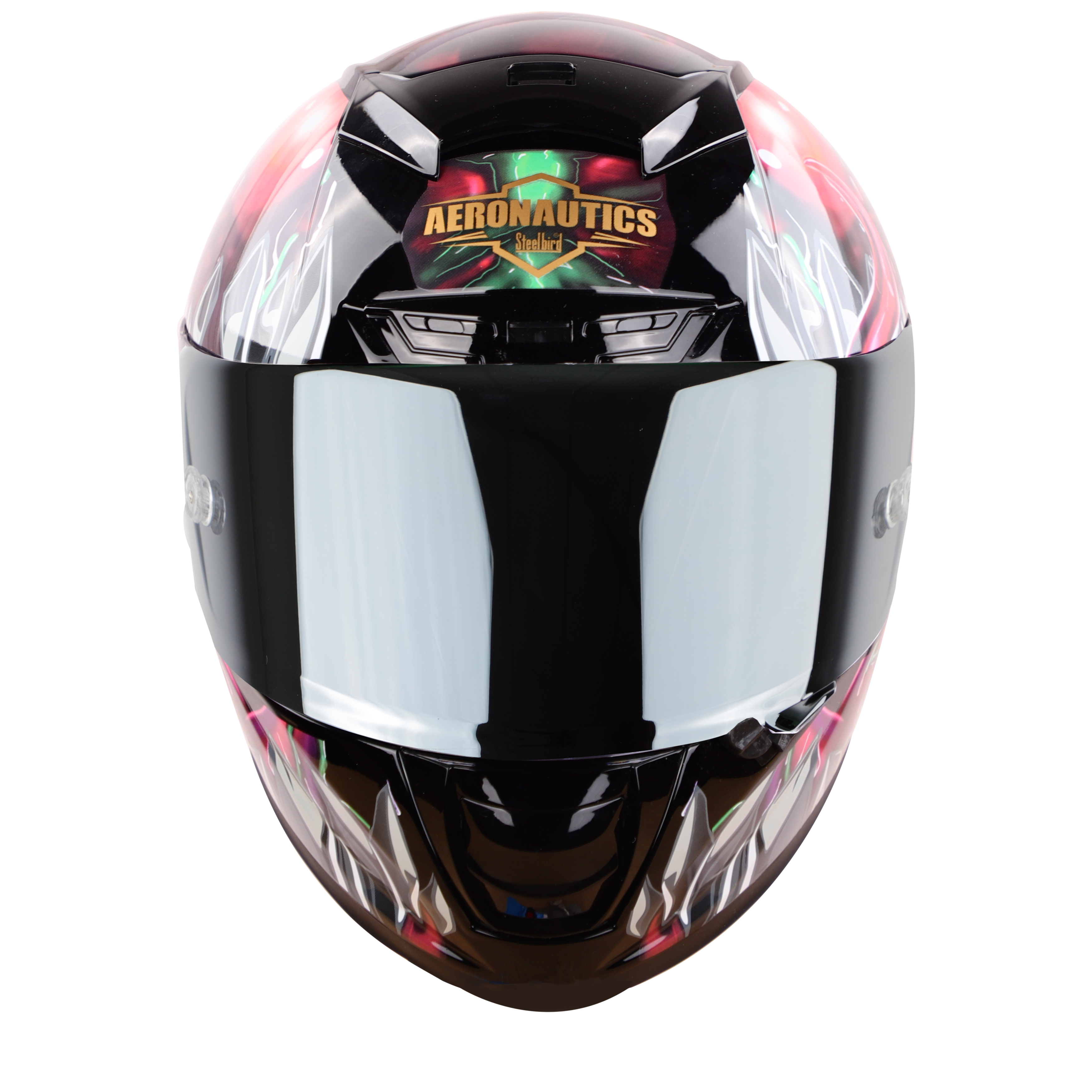 SA-2 FANTASY GLOSSY BLACK WITH GREY (FITTED WITH CLEAR VISOR EXTRA SILVER CHROME VISOR FREE & WITH ANTI-FOG SHIELD HOLDER)