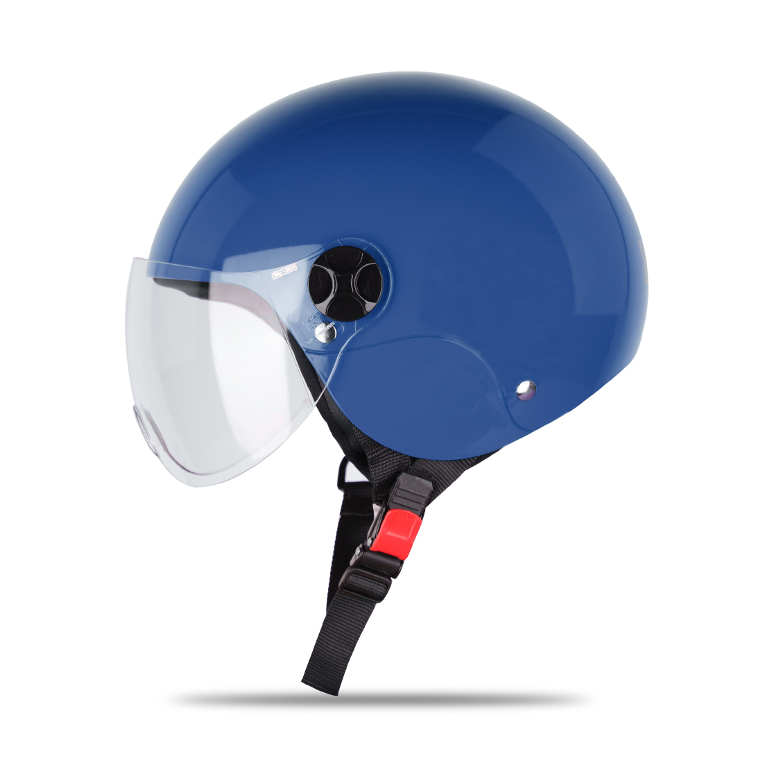 Steelbird SBH-16 Dex ISI Certified Open Face Helmet (Glossy Blue With Clear Visor)