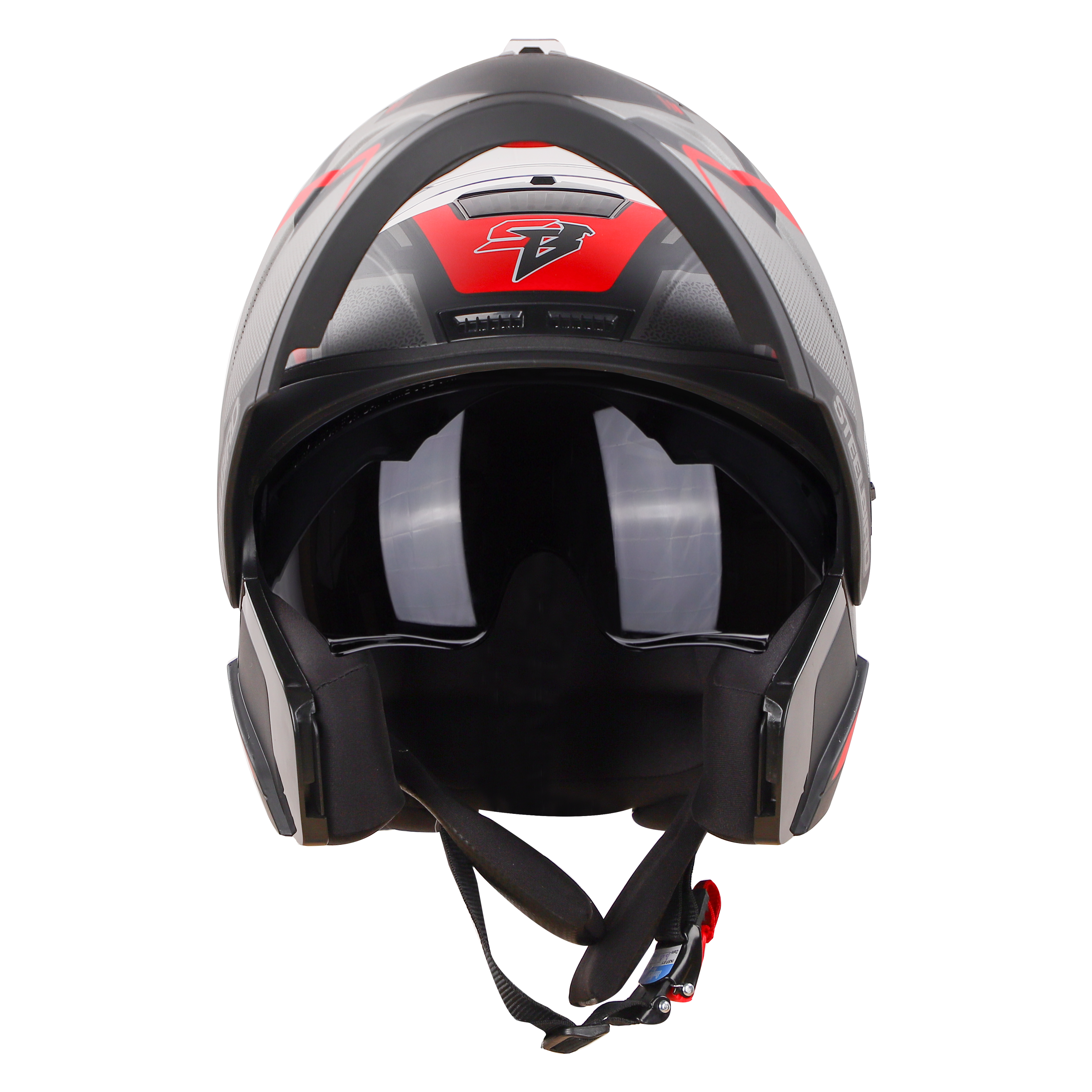 SBA-7 VERSATILE GLOSSY BLACK WITH RED (WITH INNER SUN SHIELD)