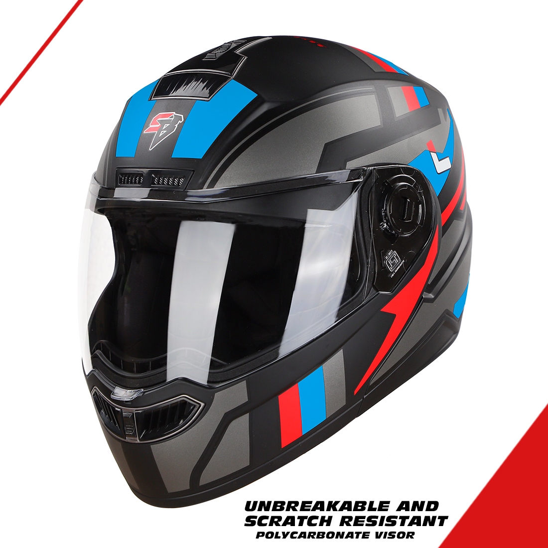Steelbird SBA-7 Beyond Limit ISI Certified Flip-Up Helmet For Men And Women (Matt Black Blue With Clear Visor)