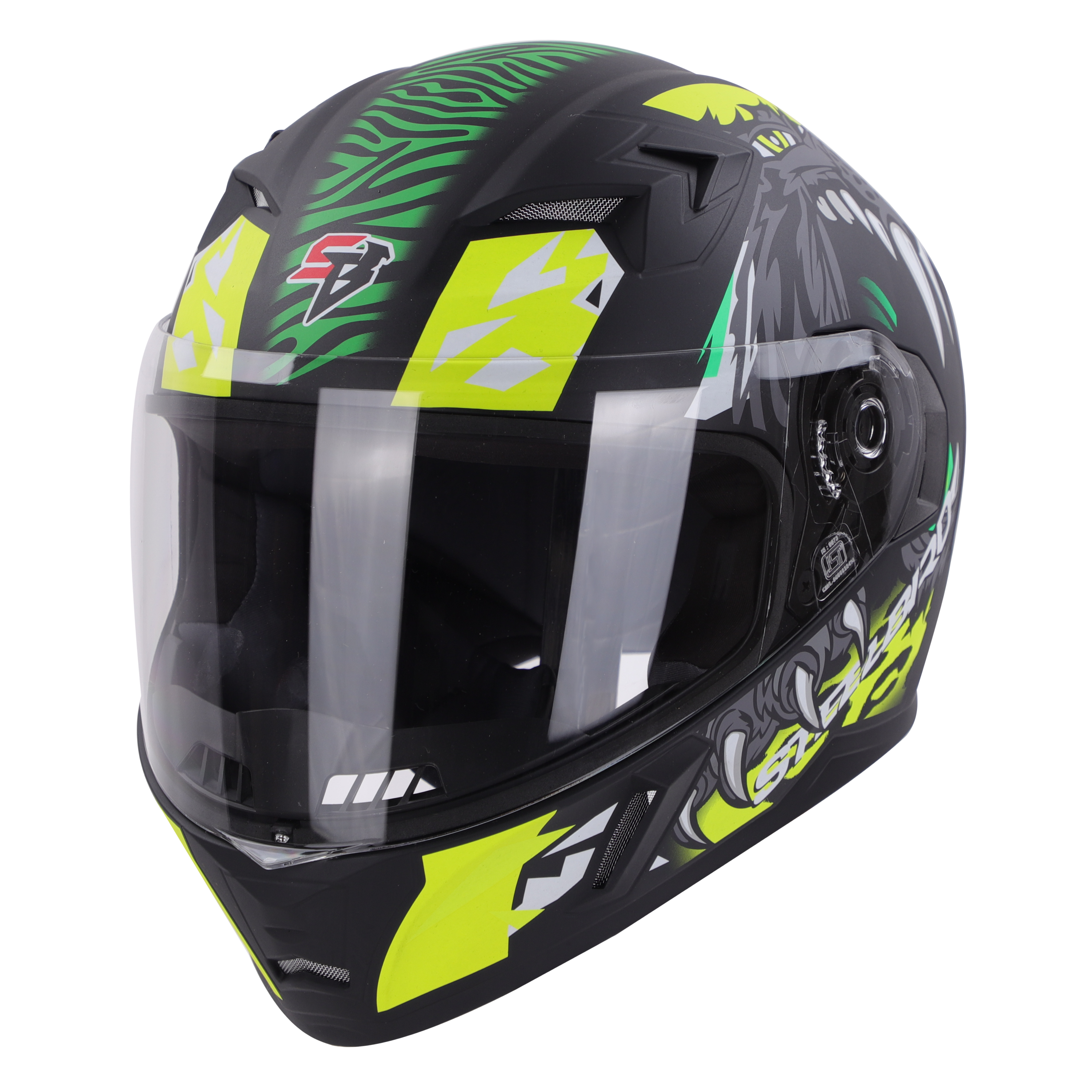 SBA-21 PANTHA GLOSSY BLACK WITH NEON/GREEN (WITH HIGH-END INTERIOR)