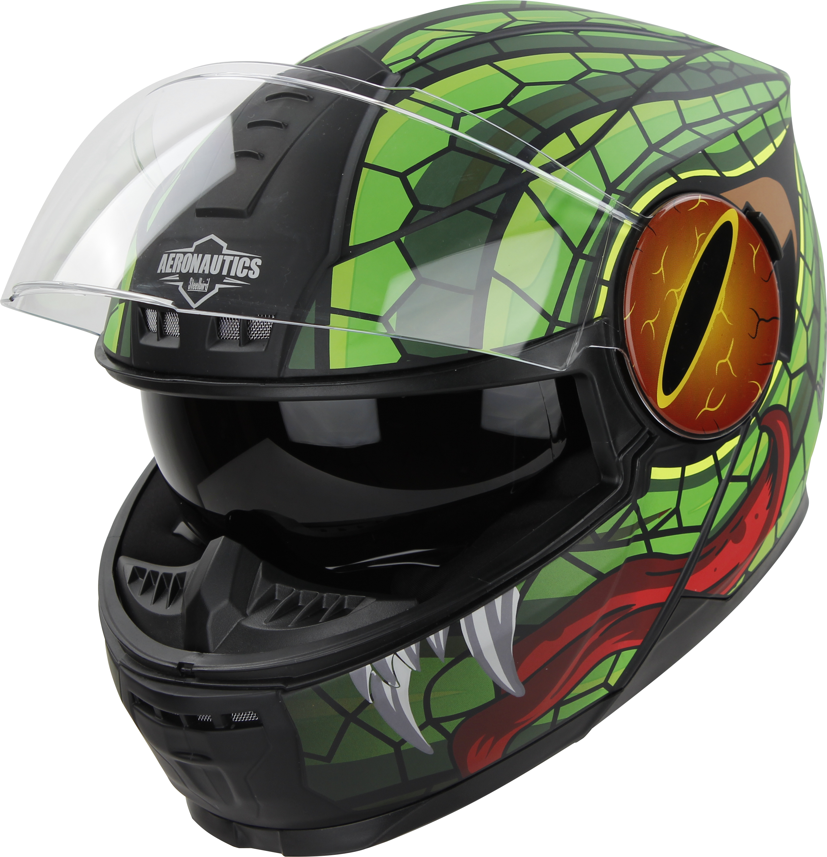 SBH-40 MAMBA GLOSSY BLACK WITH GREEN (INNER SUN SHIELD AND HIGH-END INTERIOR)