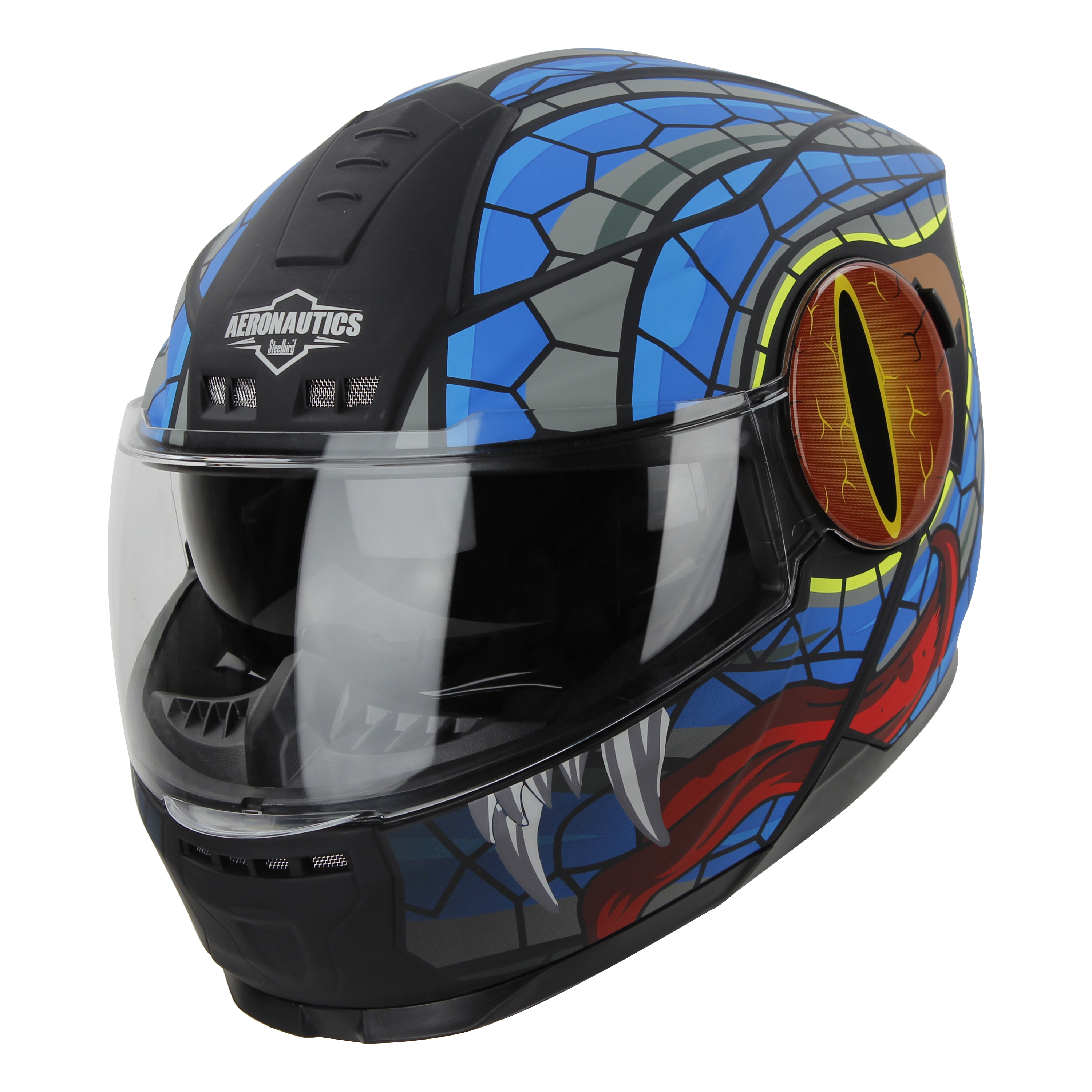 SBH-40 MAMBA MAT BLACK WITH BLUE (WITH INNER SUN SHIELD AND MEDIUM-END INTERIOR)