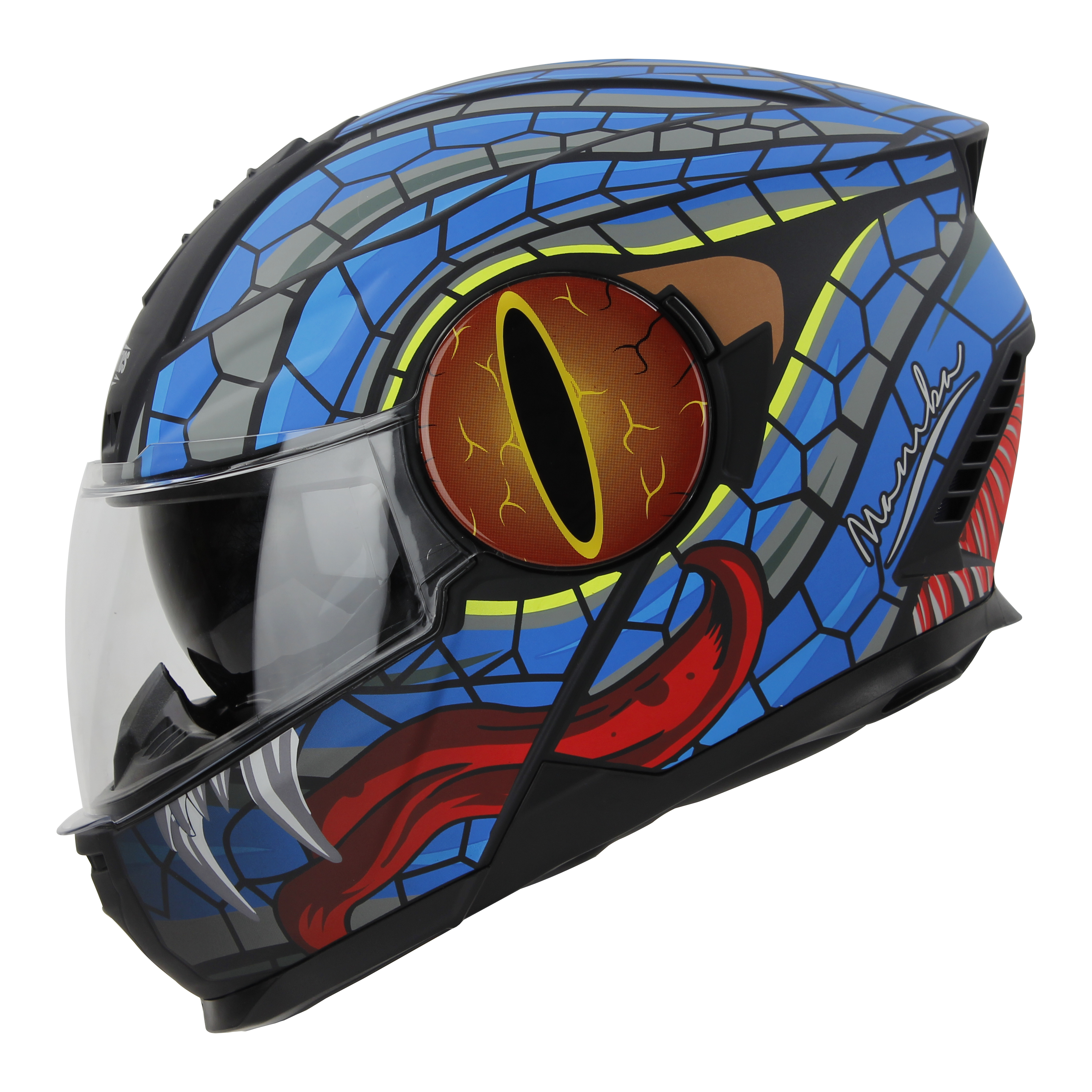 SBH-40 MAMBA MAT BLACK WITH BLUE (WITH INNER SUN SHIELD AND MEDIUM-END INTERIOR)