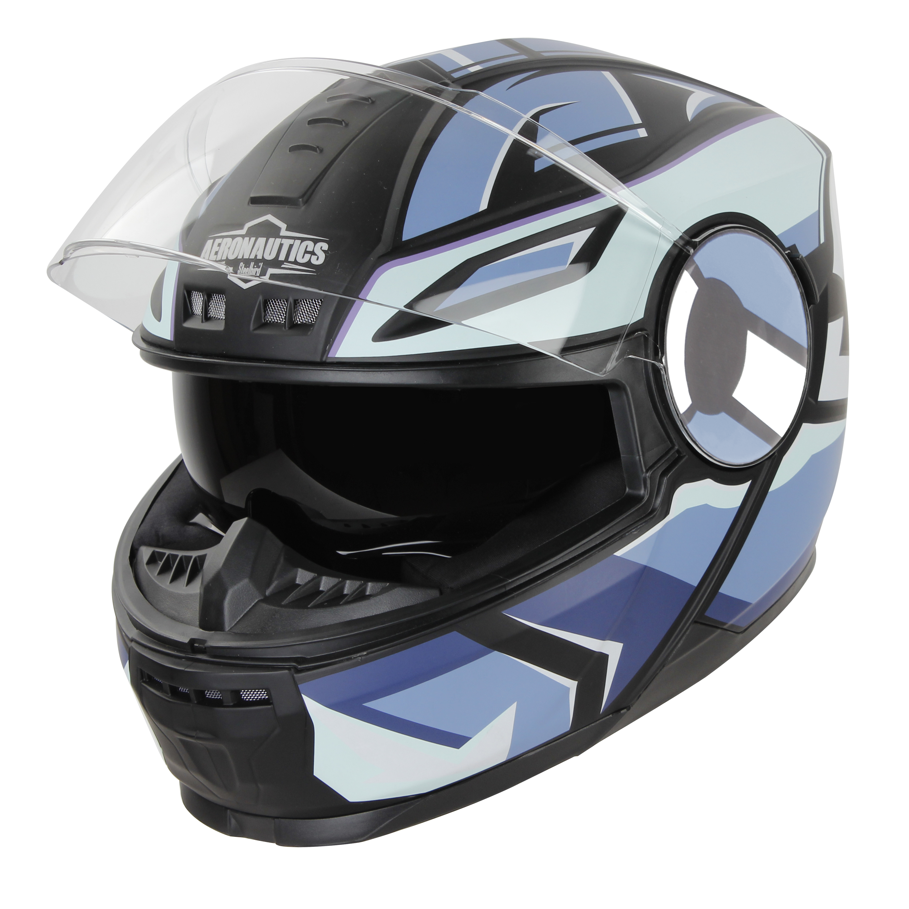 SBH-40 SPEED GLOSSY BLACK WITH STONE BLUE (INNER SUN SHIED AND HIGH-END INTERIOR)