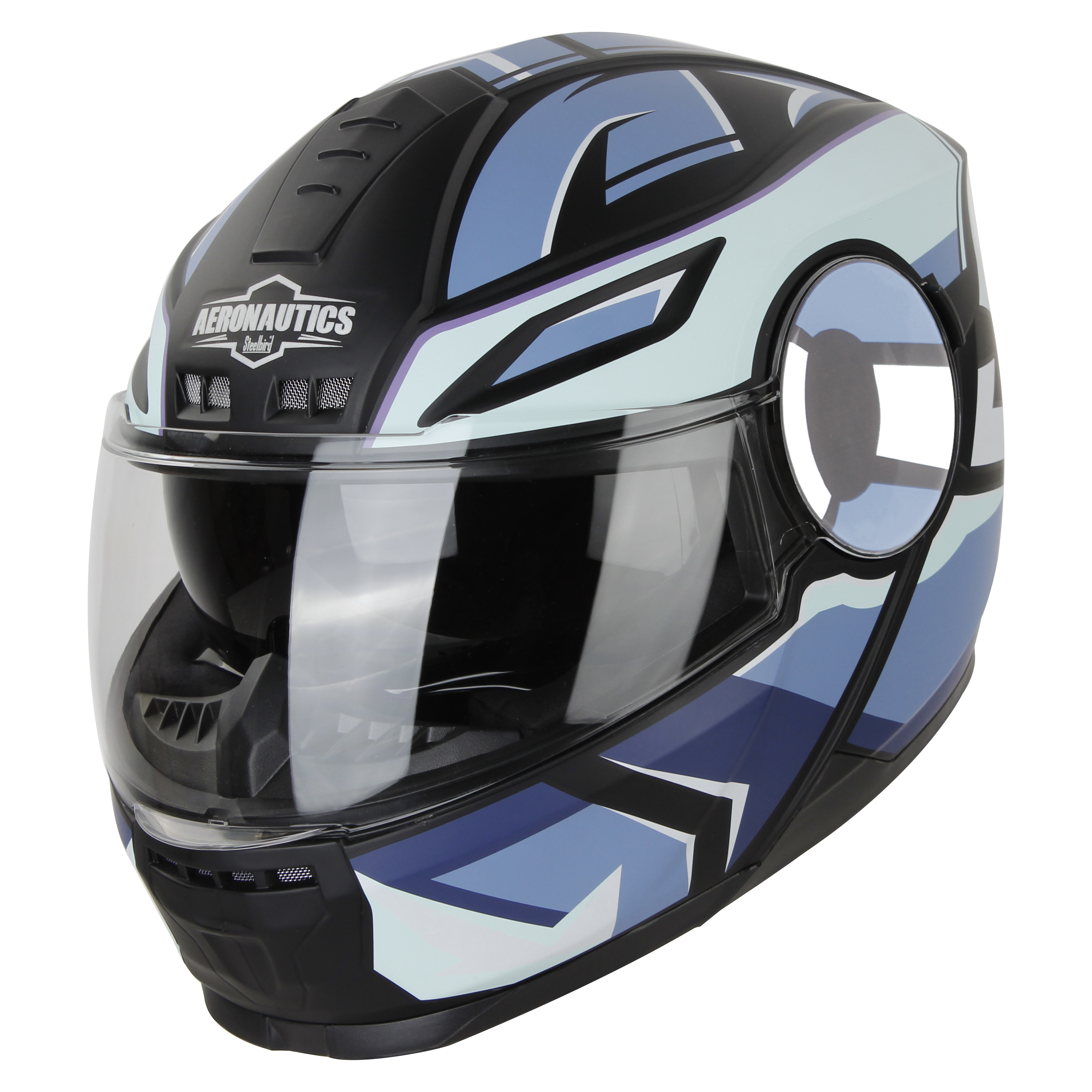 SBH-40 SPEED GLOSSY BLACK WITH STONE BLUE (INNER SUN SHIED AND HIGH-END INTERIOR)