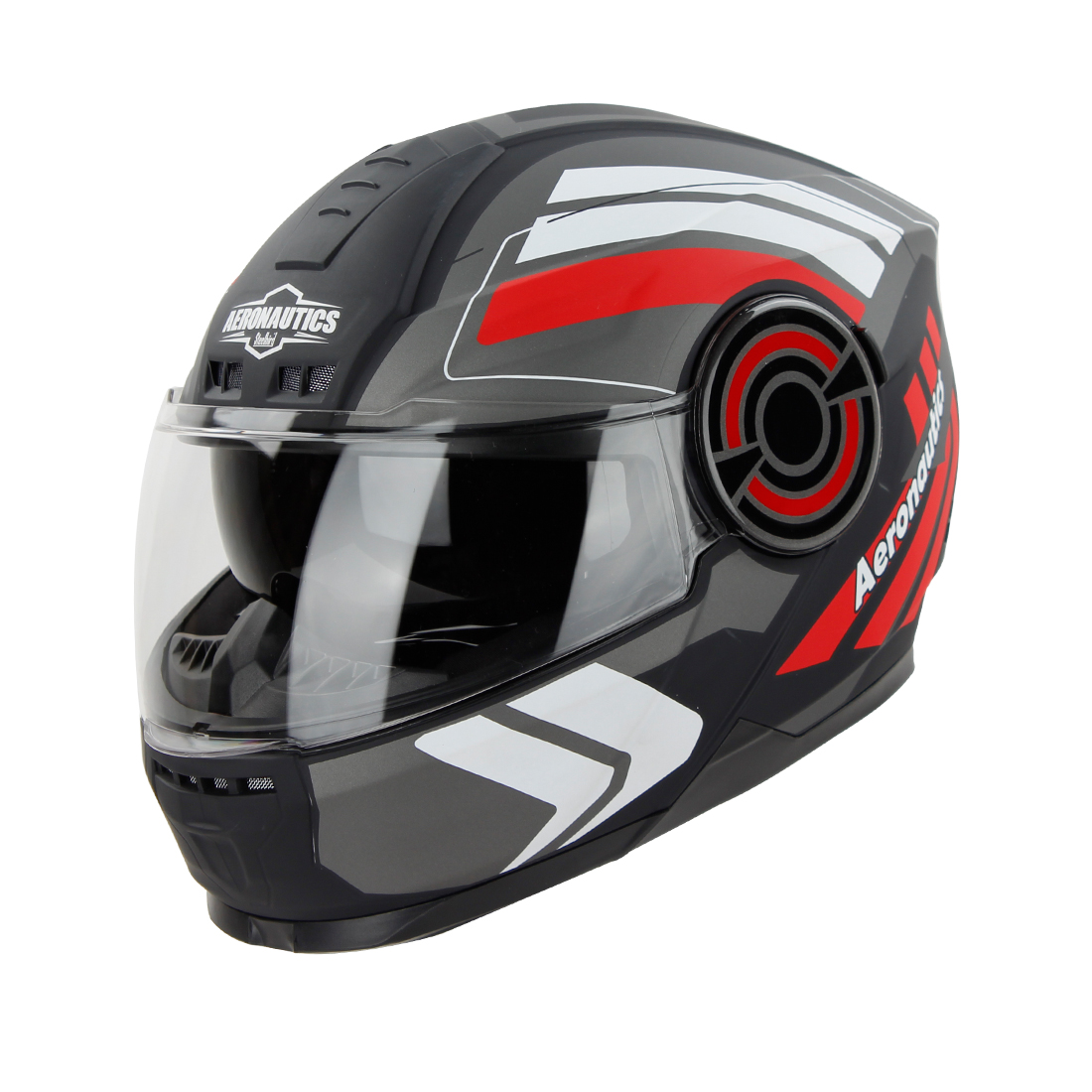 Steelbird SBH-40 Vanguard ISI Certified Full Face Graphic Helmet For Men And Women With Inner Sun Shield (Matt Black Red)