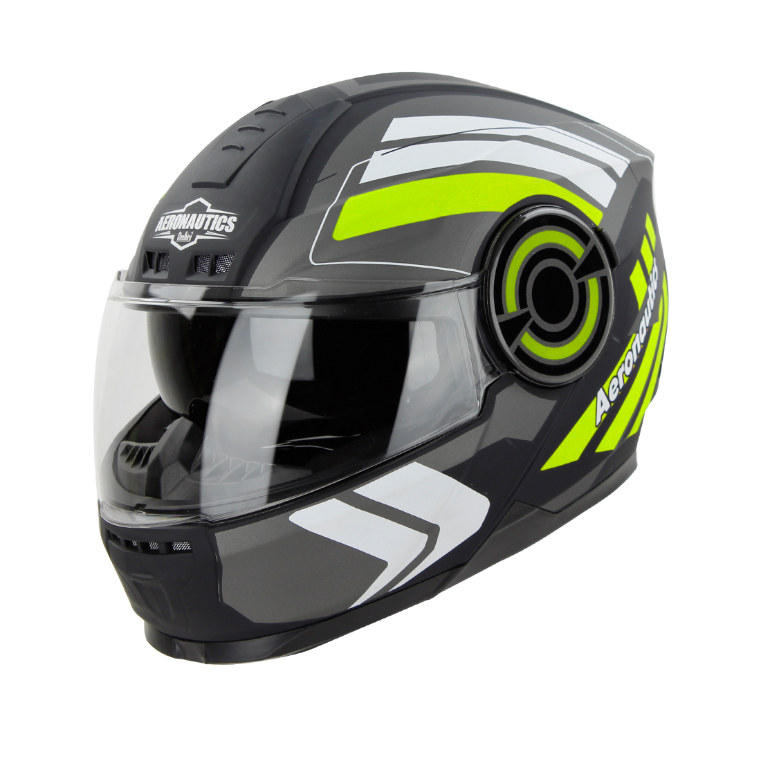 Steelbird SBH-40 Vanguard ISI Certified Full Face Graphic Helmet For Men And Women With Inner Sun Shield (Glossy Black Neon)