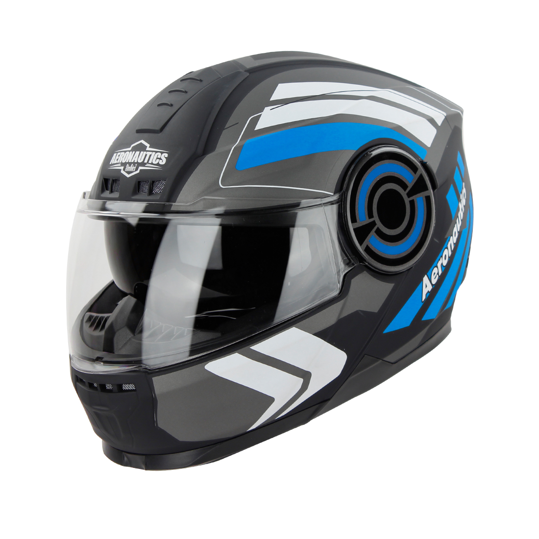 Steelbird SBH-40 Vanguard ISI Certified Full Face Graphic Helmet For Men And Women With Inner Sun Shield (Glossy Black Blue)