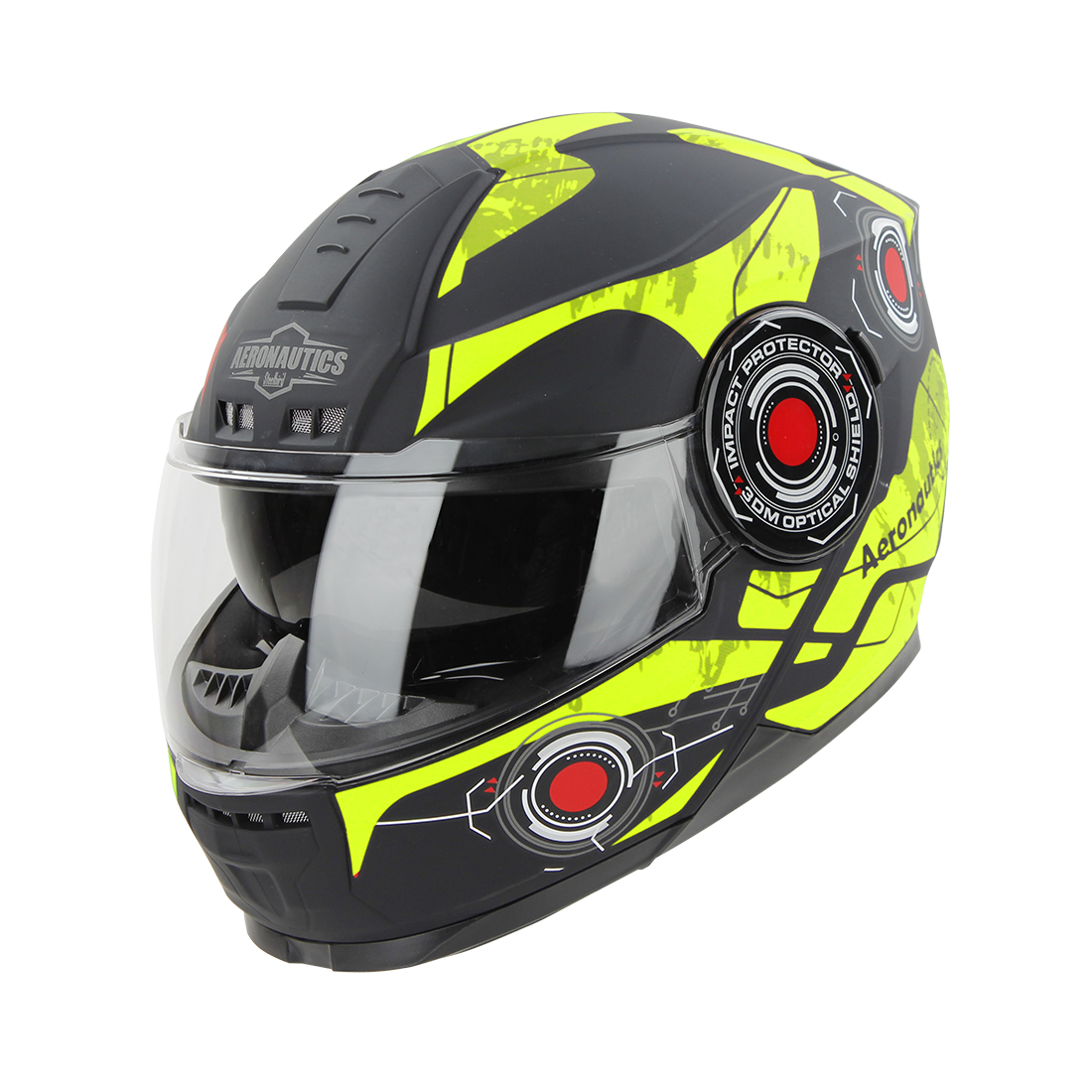 Steelbird SBH-40 Cyber ISI Certified Full Face Graphic Helmet For Men And Women With Inner Sun Shield (Glossy Black Neon)