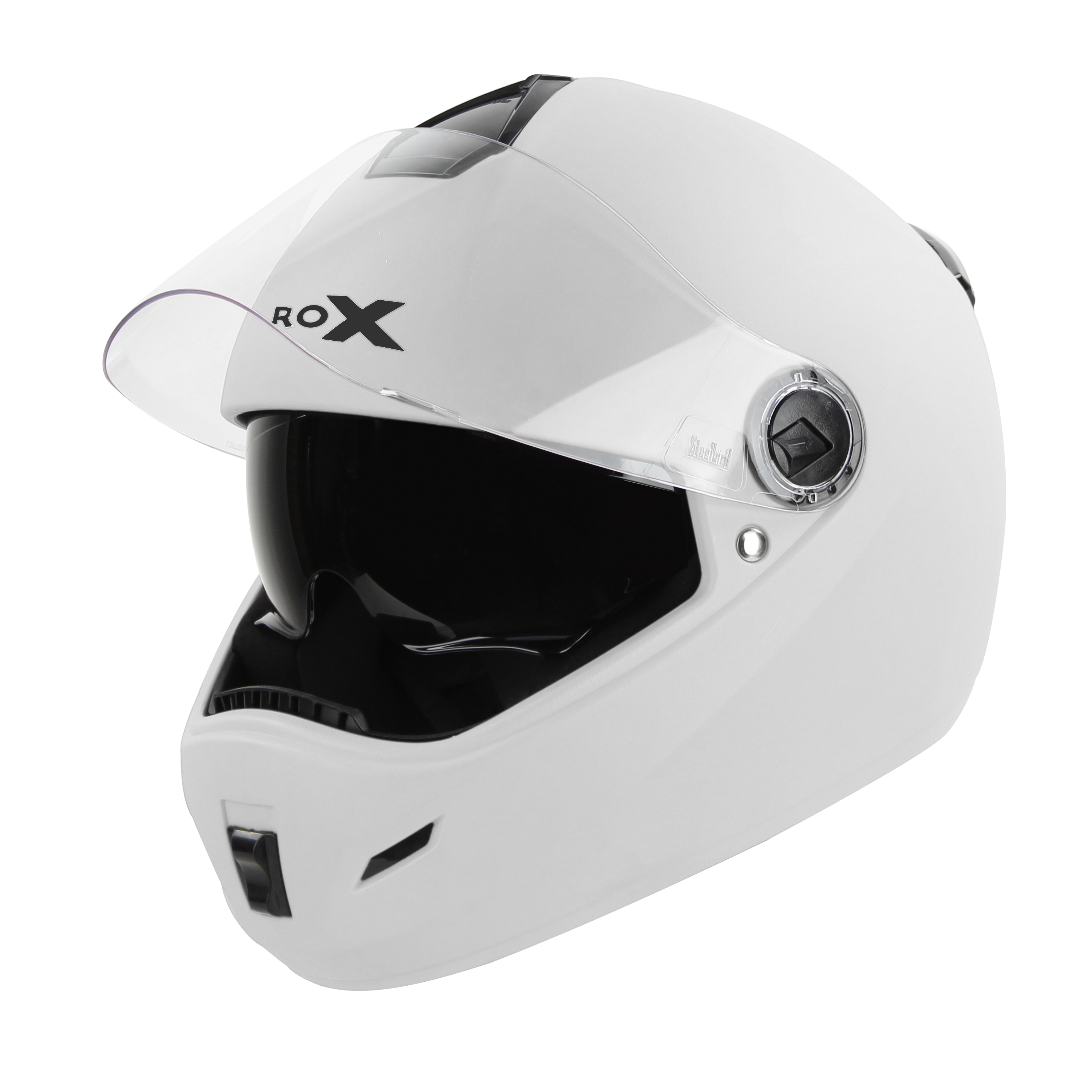 SBH-34 ROX REFLECTIVE GLOSSY WHITE WITH INNER SUN SHIELD