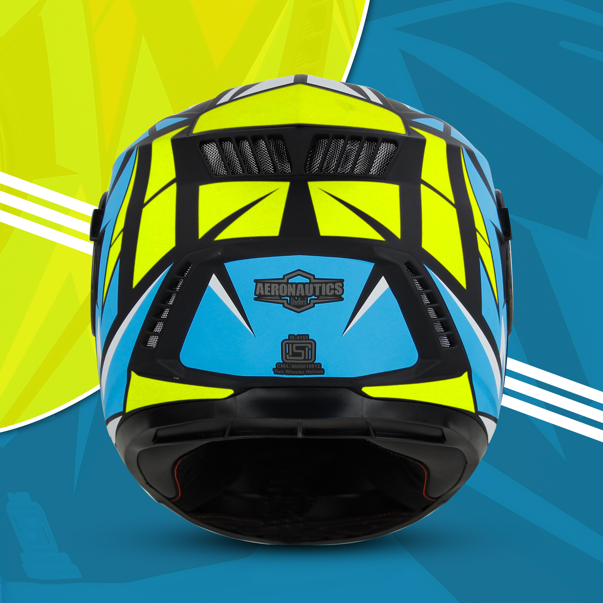 Steelbird SBH-40 Decode ISI Certified Full Face Graphic Helmet For Men And Women With Inner Sun Shield (Matt Black Neon)