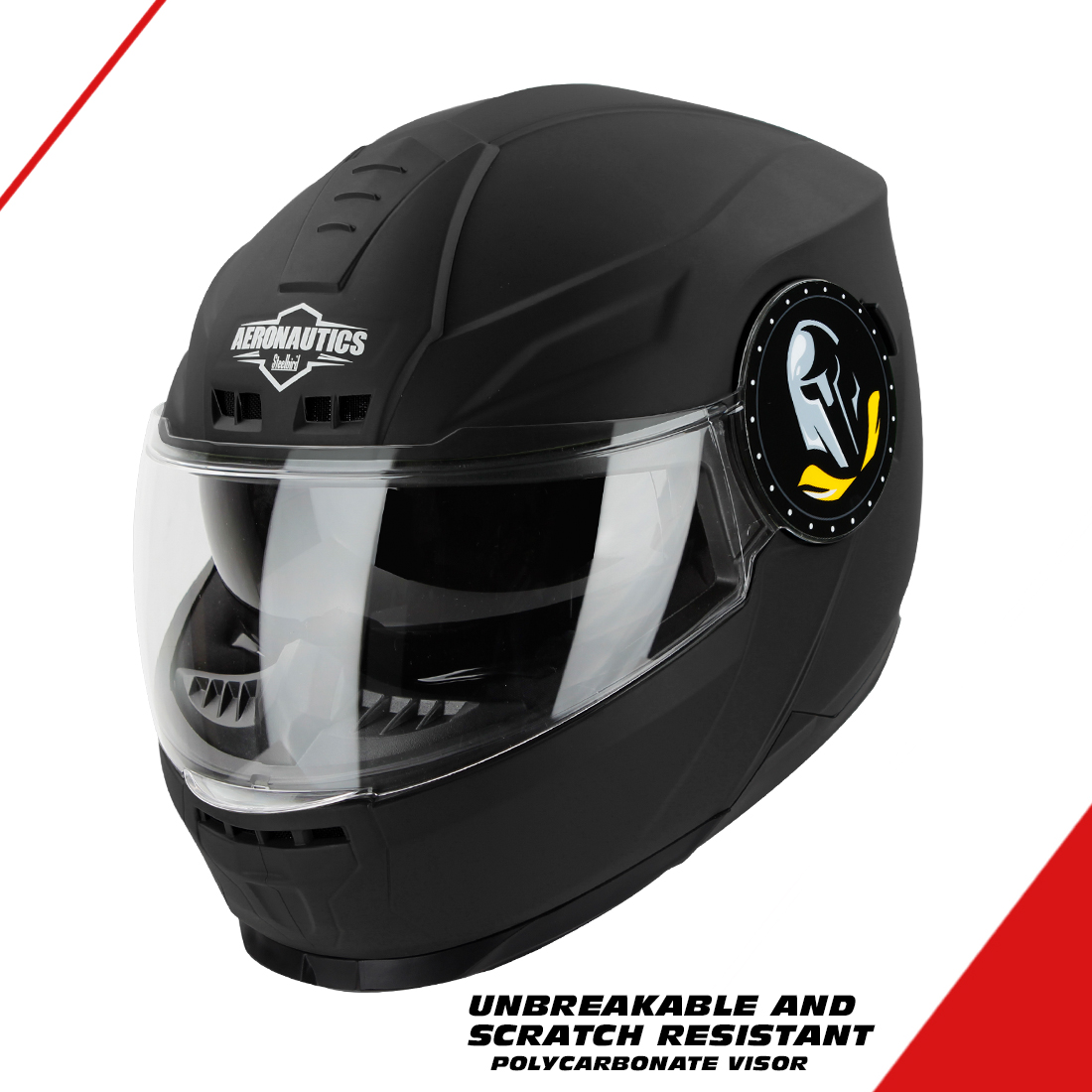 Steelbird SBH-40 ISI Certified Full Face Helmet For Men And Women With Inner Smoke Sun Shield (Glossy Midnight Black)
