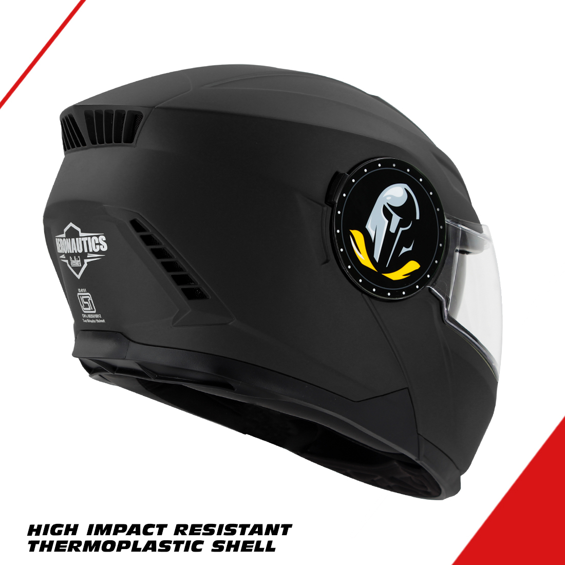 Steelbird SBH-40 ISI Certified Full Face Helmet For Men And Women With Inner Smoke Sun Shield (Glossy Midnight Black)