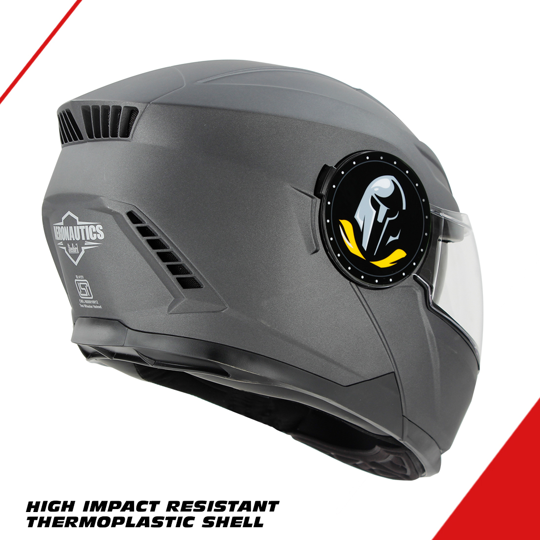 Steelbird SBH-40 ISI Certified Full Face Helmet For Men And Women With Inner Smoke Sun Shield (Matt Axis Grey)